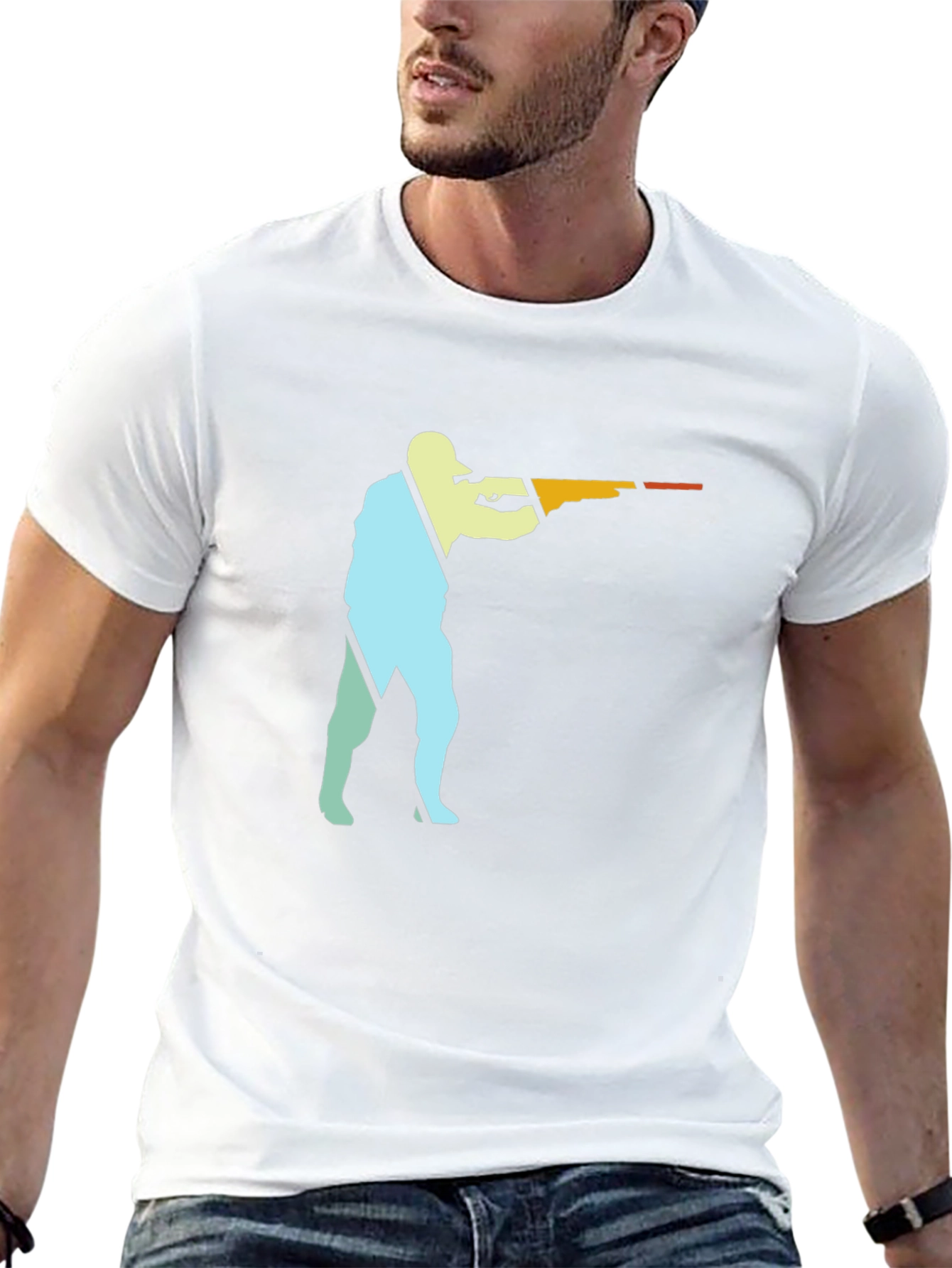 Silhouette Shooter Graphic Black T-Shirt