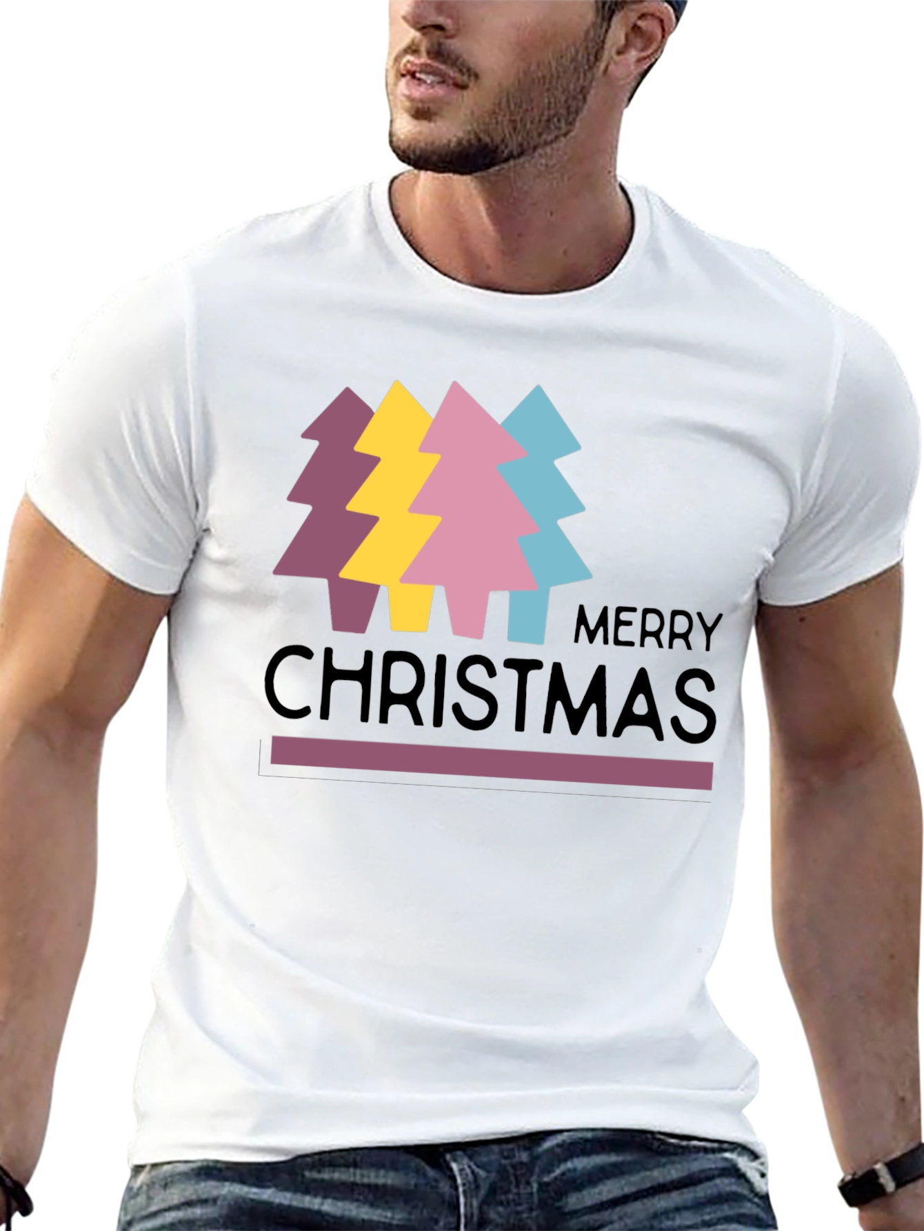 Merry Christmas Trees Graphic Tee