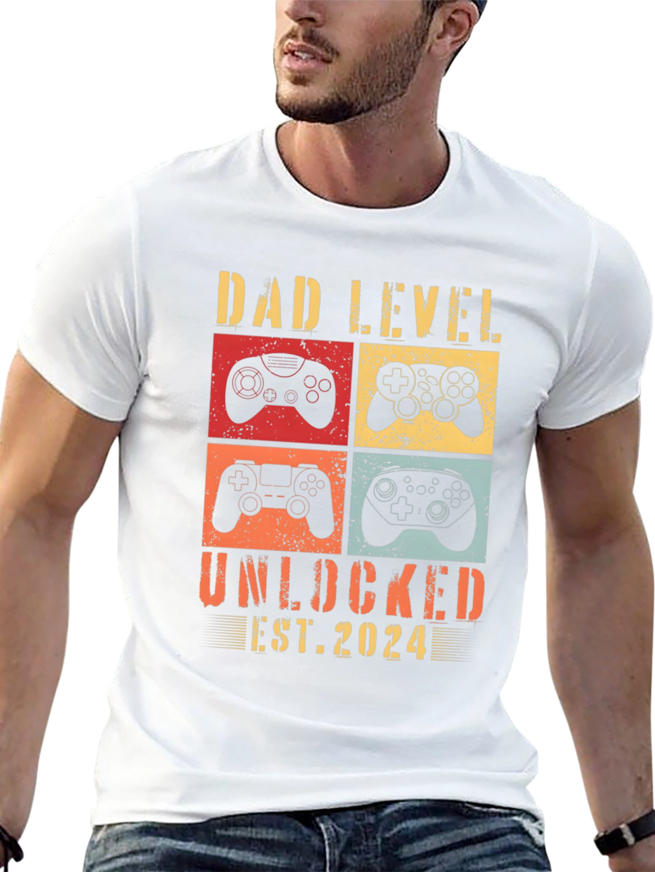 Dad Level Unlocked 2024 Gamer T-Shirt