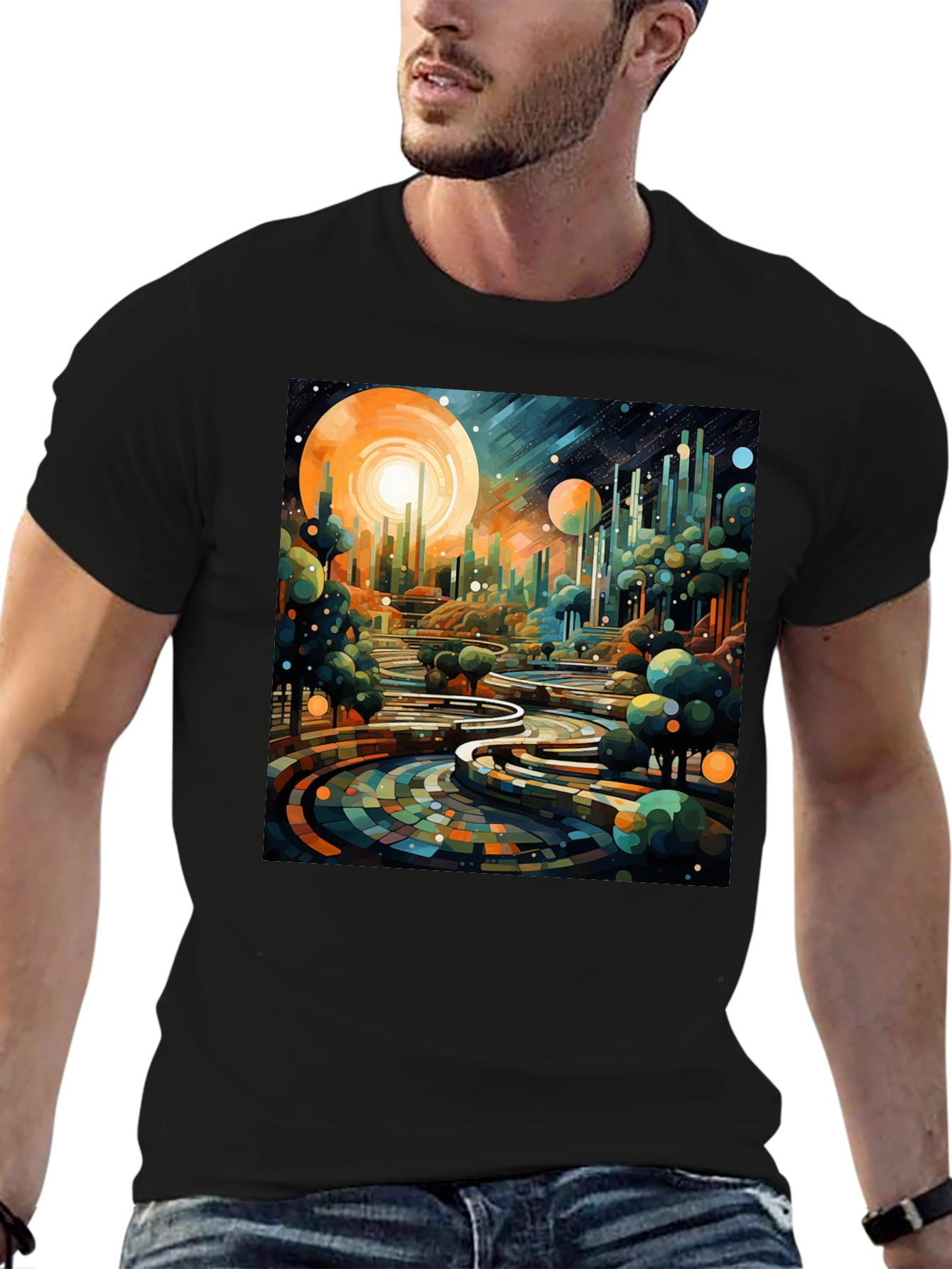 Abstract Cityscape Graphic Tee