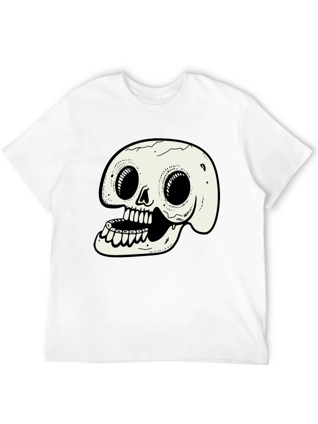 Skull Graphic Tee - Black Short Sleeve Shirt