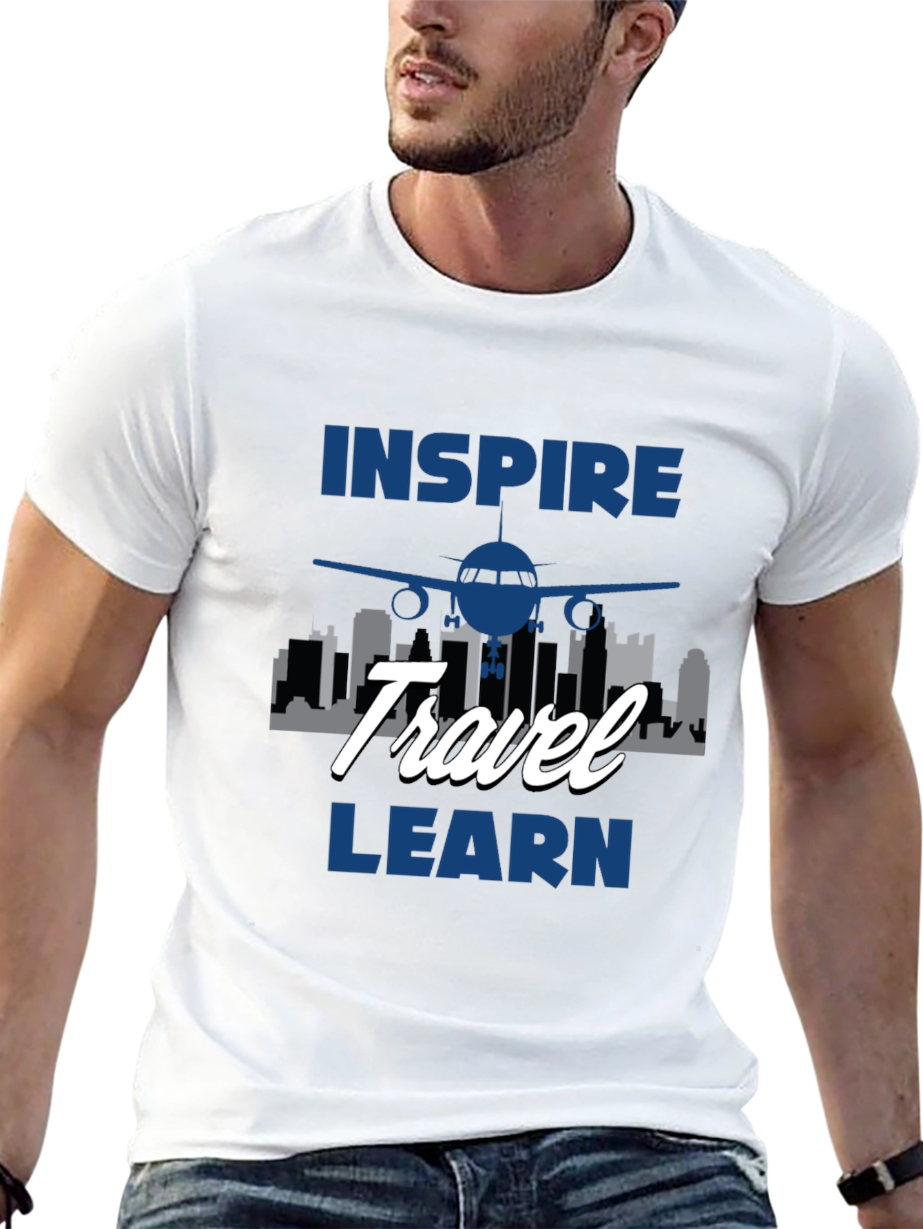 Inspire Travel Learn Airplane T-Shirt