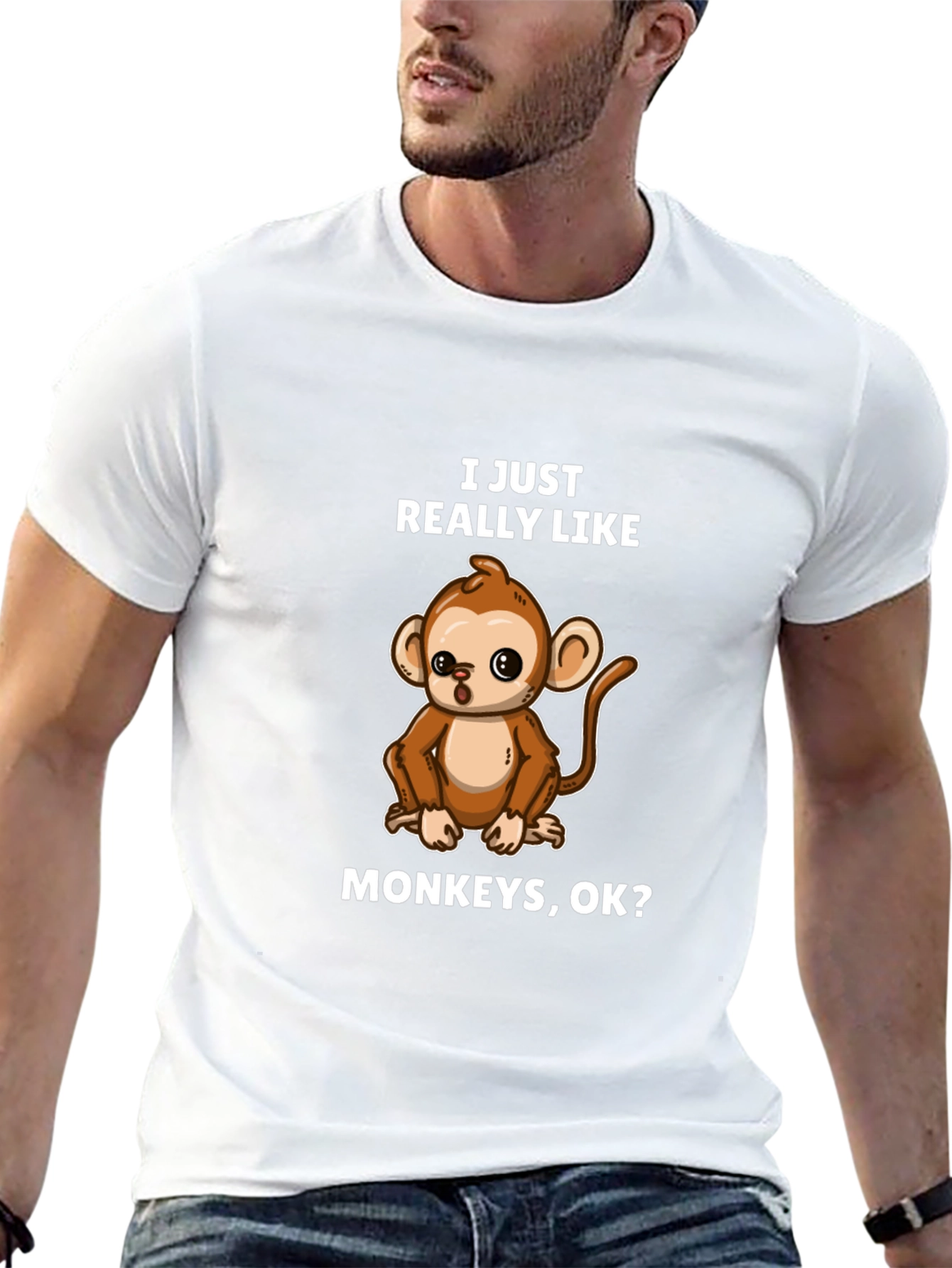 Monkey Lover T-Shirt - Cute Cartoon Monkey Graphic Tee