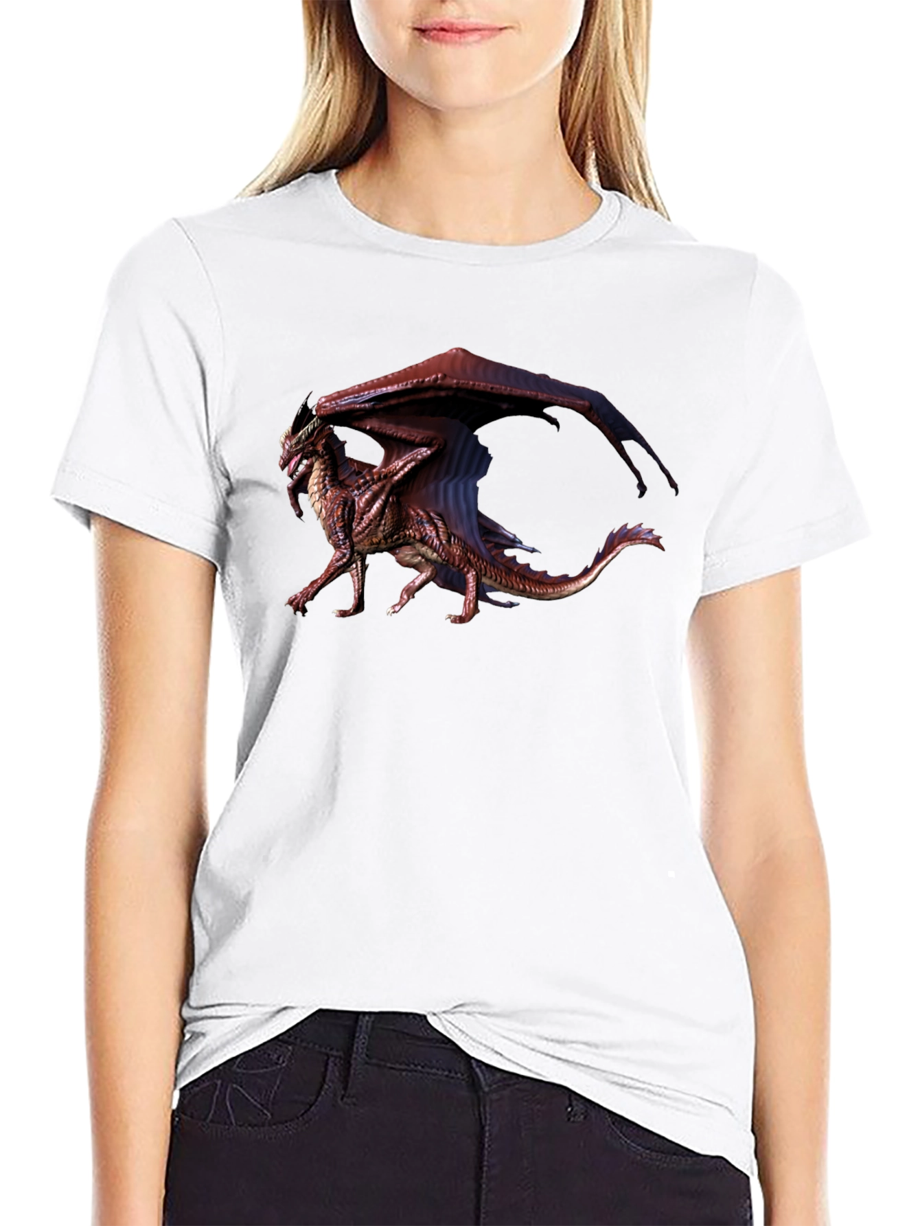 Dragon Graphic Black T-Shirt - Fantasy Creature Tee