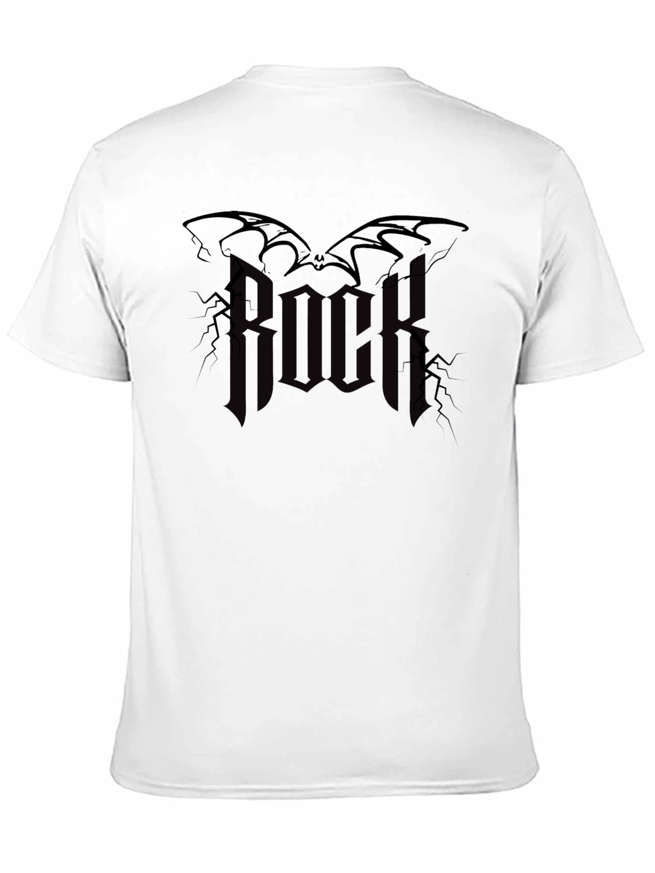Rock Music Bat Graphic Black T-Shirt