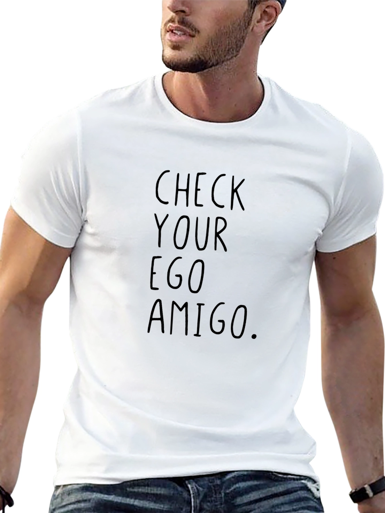 Check Your Ego Amigo - Black Graphic Tee