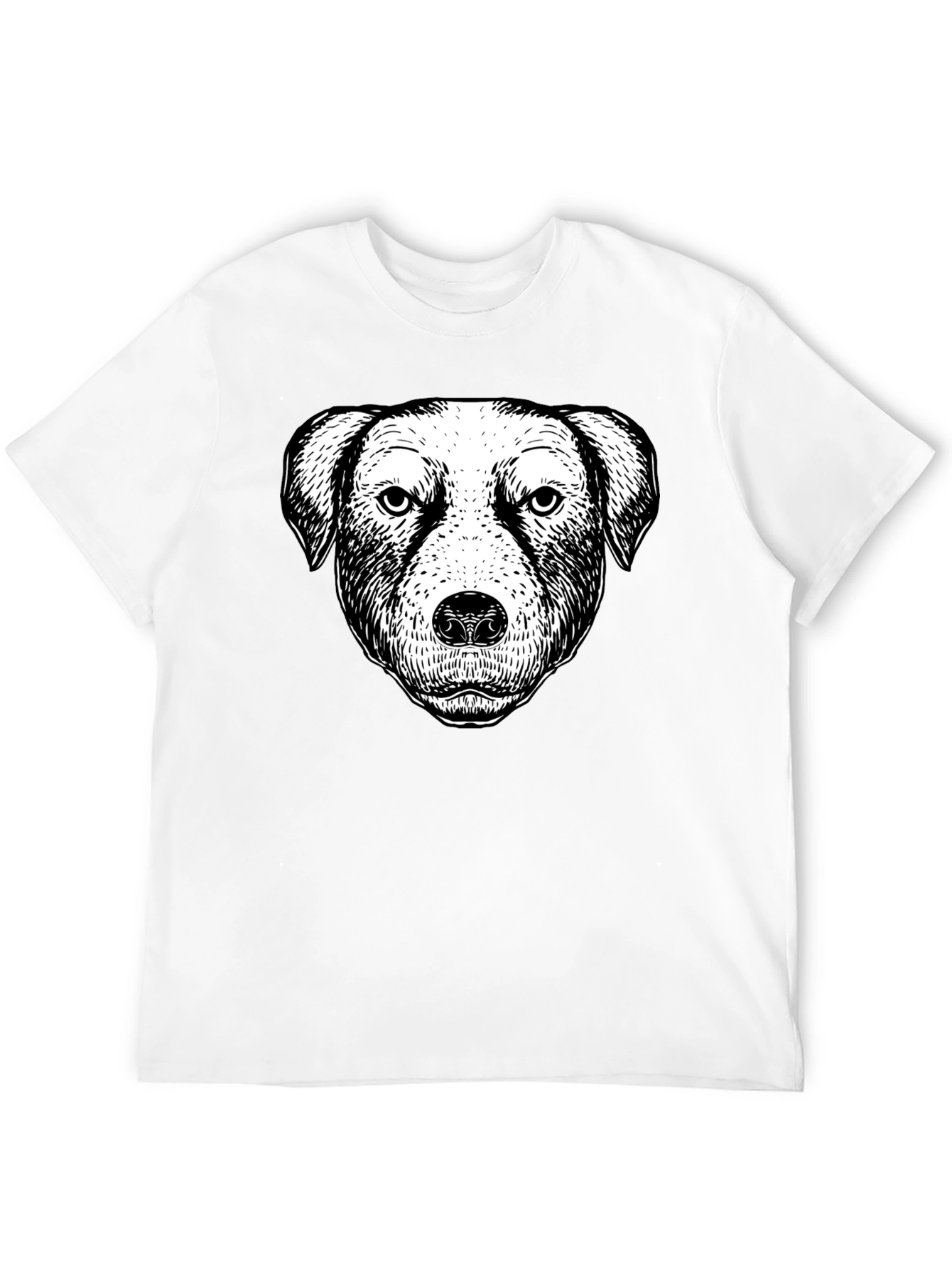 Dog Portrait Graphic Black T-Shirt