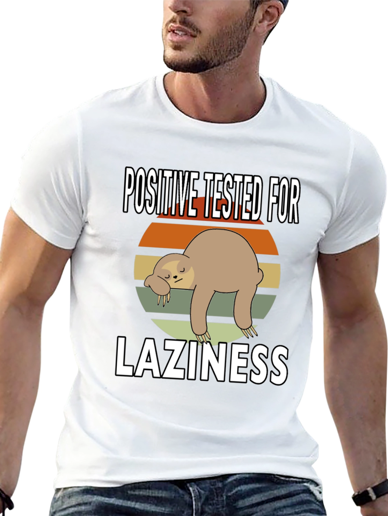 Positive for Laziness T-Shirt Sloth Graphic Tee
