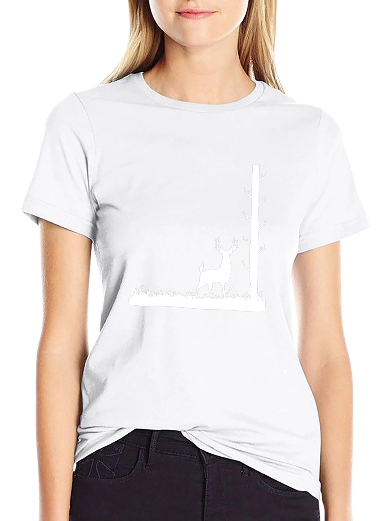 Black Deer & Tree Graphic Tee
