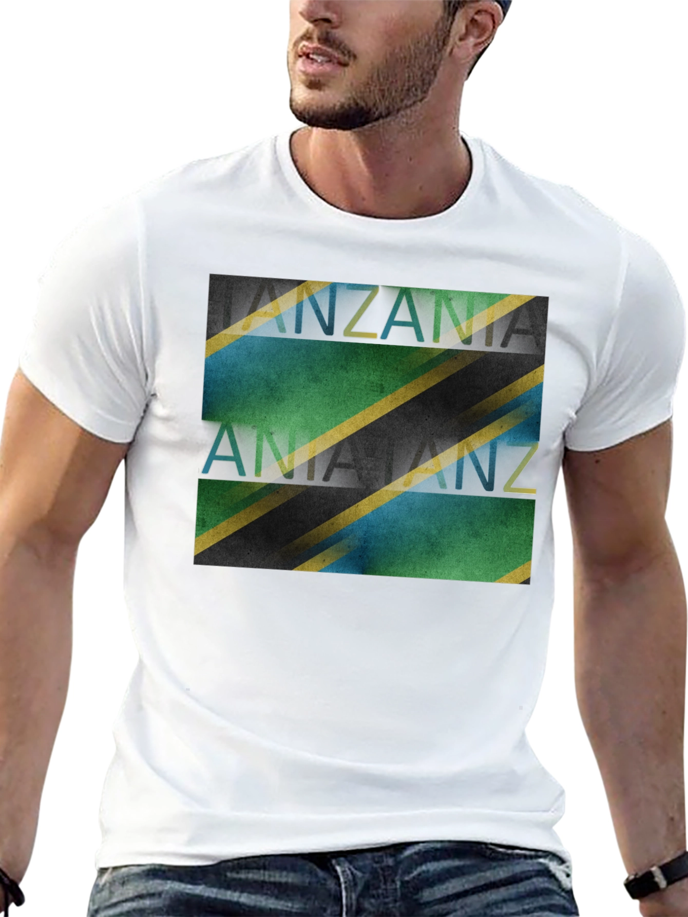 Tanzania Flag Graphic Black T-Shirt