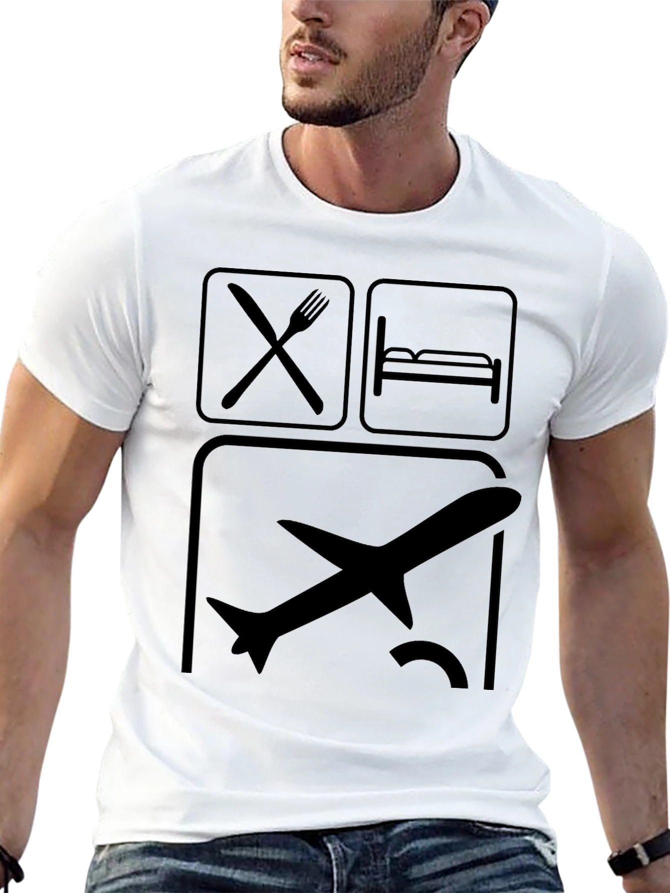 Eat Sleep Fly Black T-Shirt
