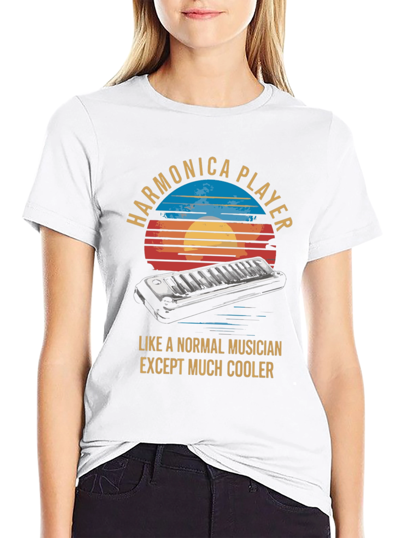 Harmonica Player T-Shirt - Cool Musician Tee