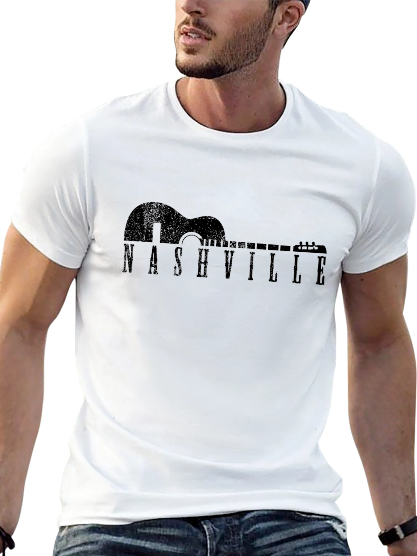 Nashville Guitar T-Shirt - Unisex Black Tee
