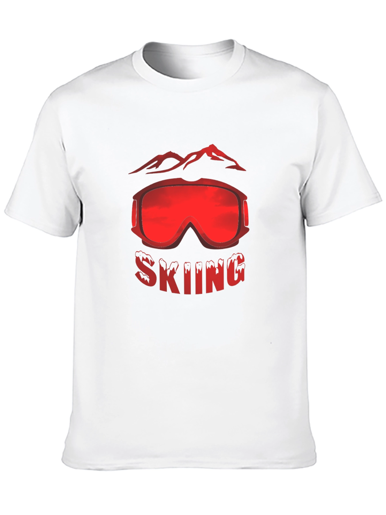 Skiing Goggles Mountain Graphic Black T-Shirt