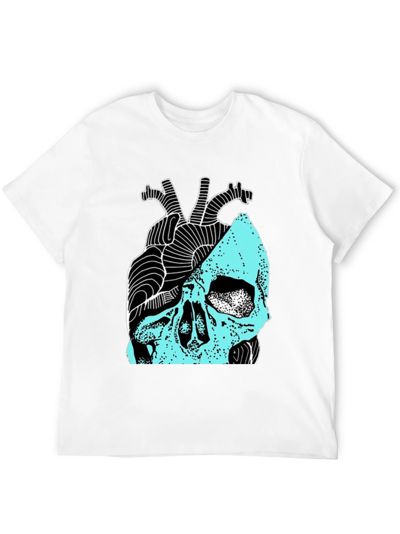 Anatomical Heart & Skull Graphic Tee - Modern Style