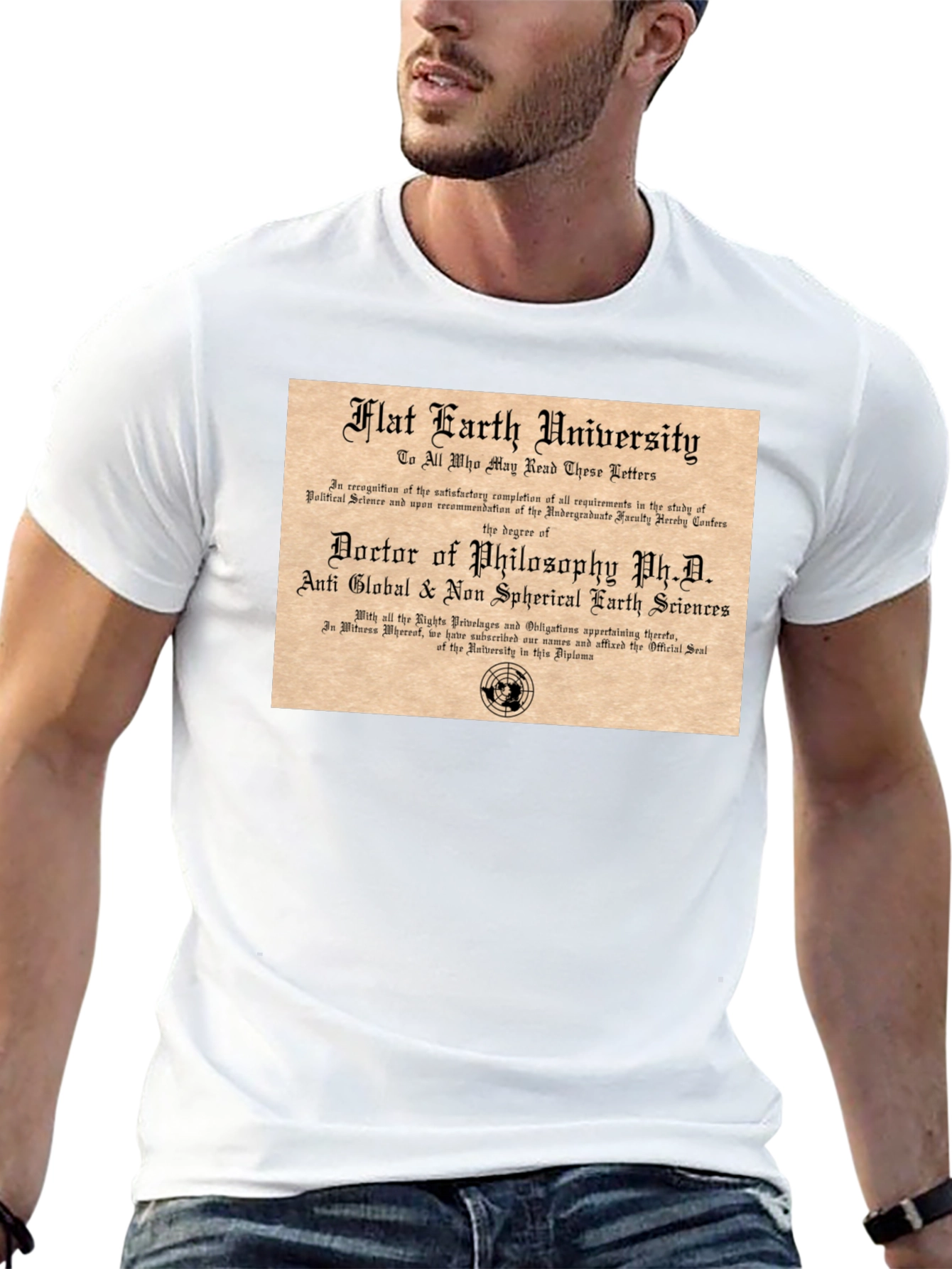 Flat Earth University PhD T-Shirt