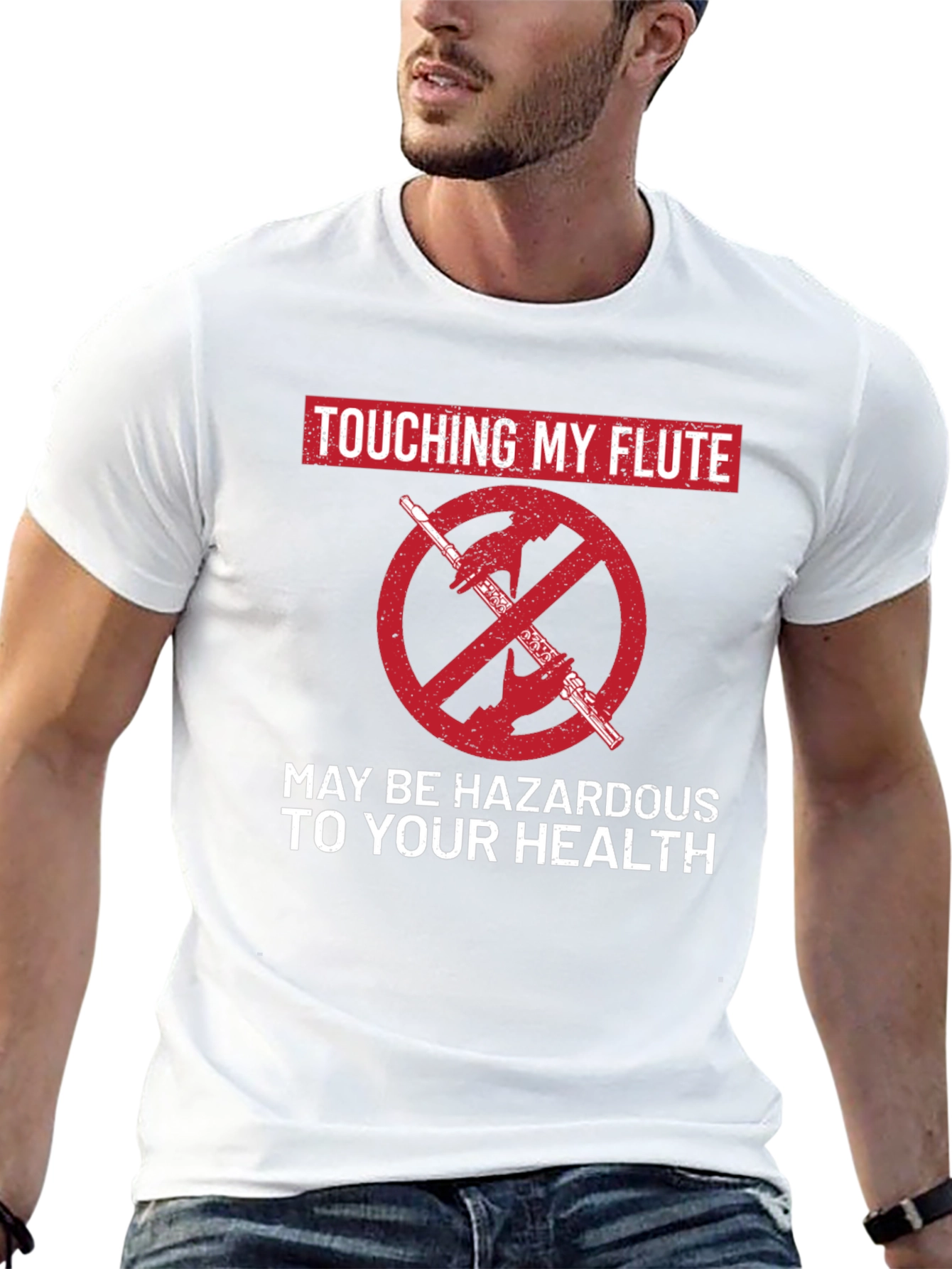 Funny Touching My Flute Graphic Tee