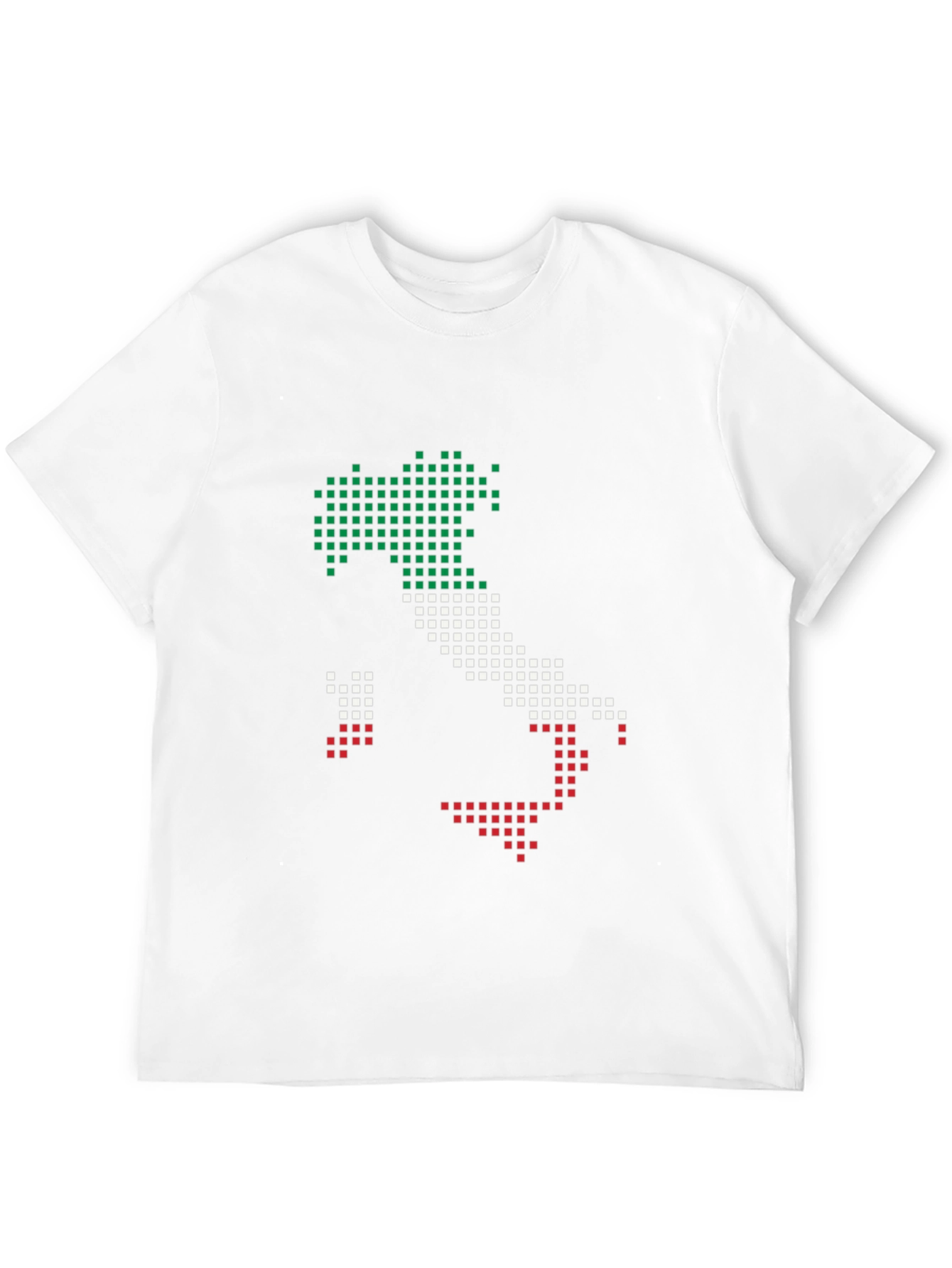 Italy Map Pixel Art T-Shirt - Black