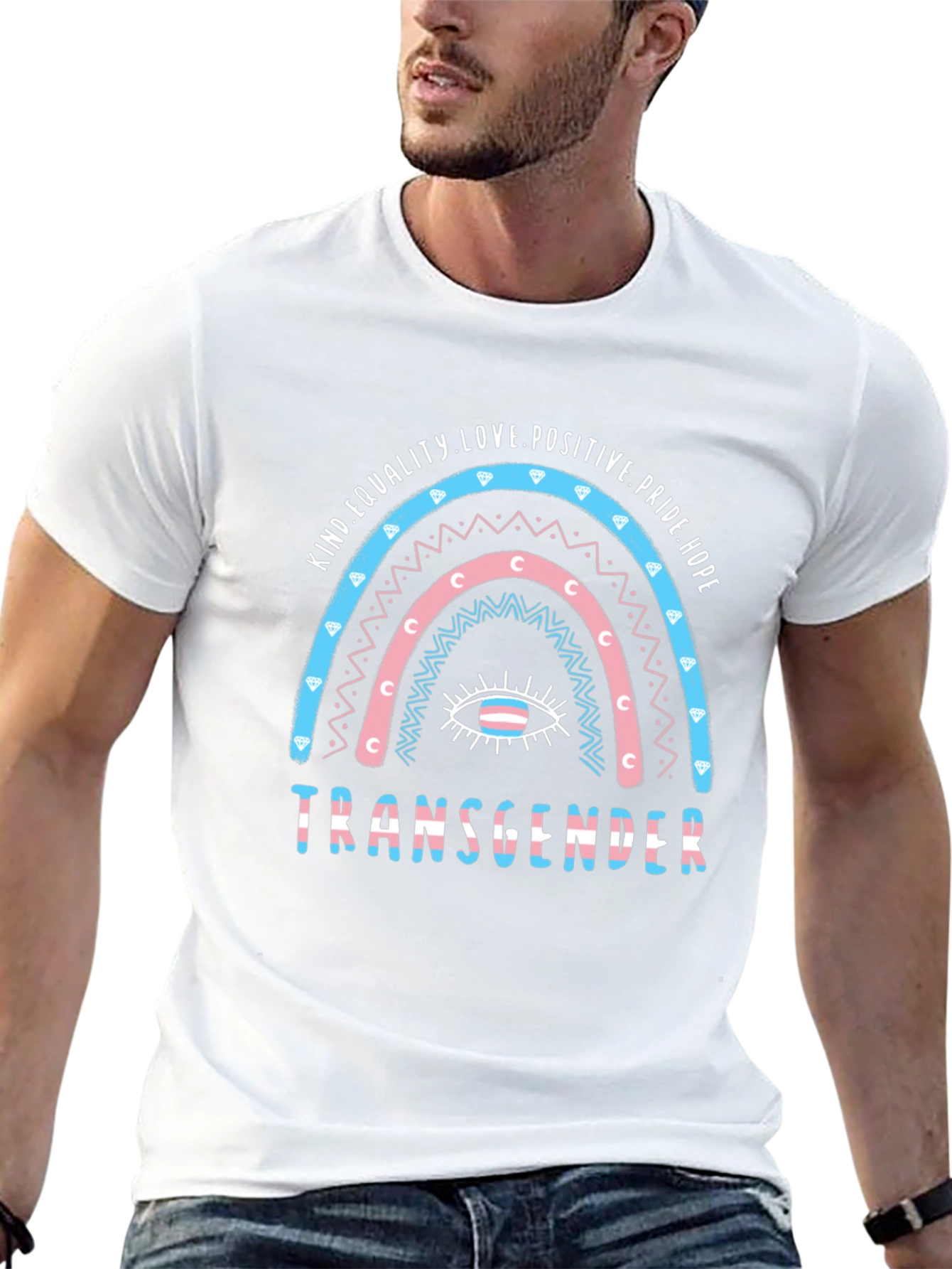 Transgender Pride Rainbow Graphic T-Shirt