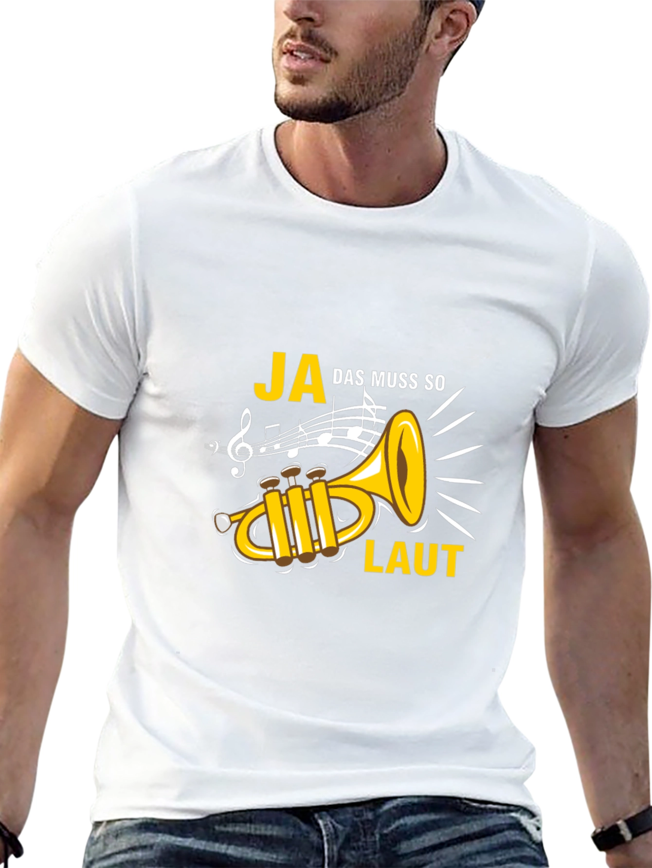 Ja Das Muss So Laut Trumpet Graphic Tee