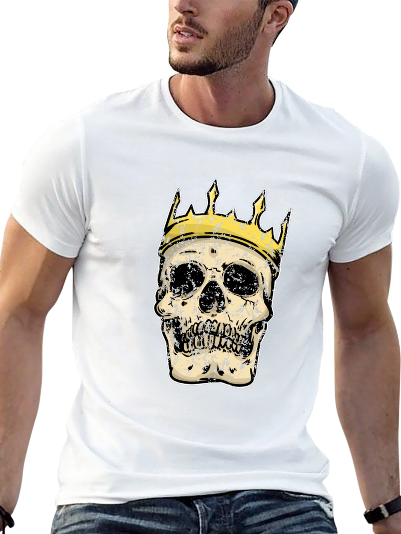 Skull King Graphic Tee - Black Cotton T-Shirt