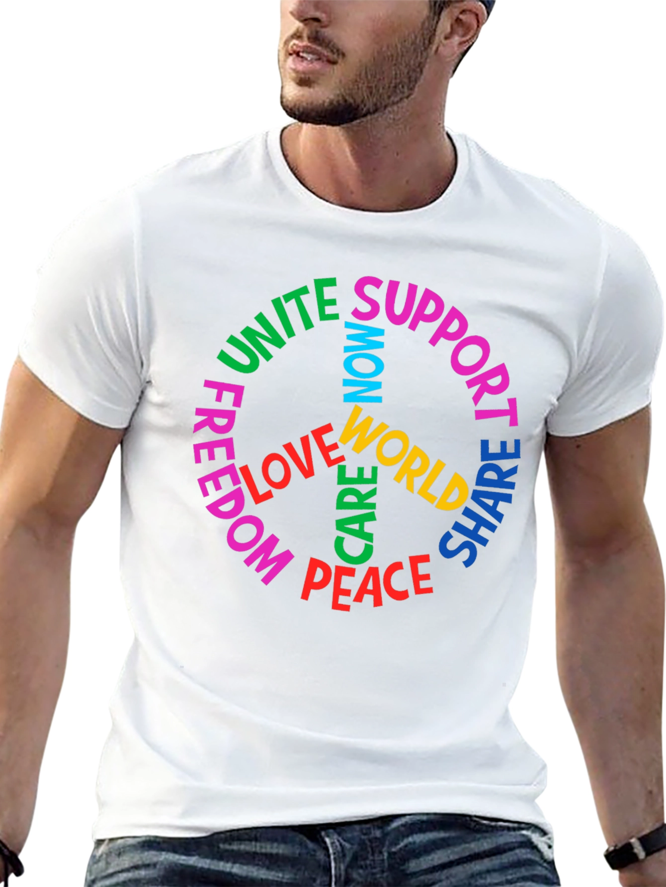 Peace Symbol T-Shirt: Unite Support Love