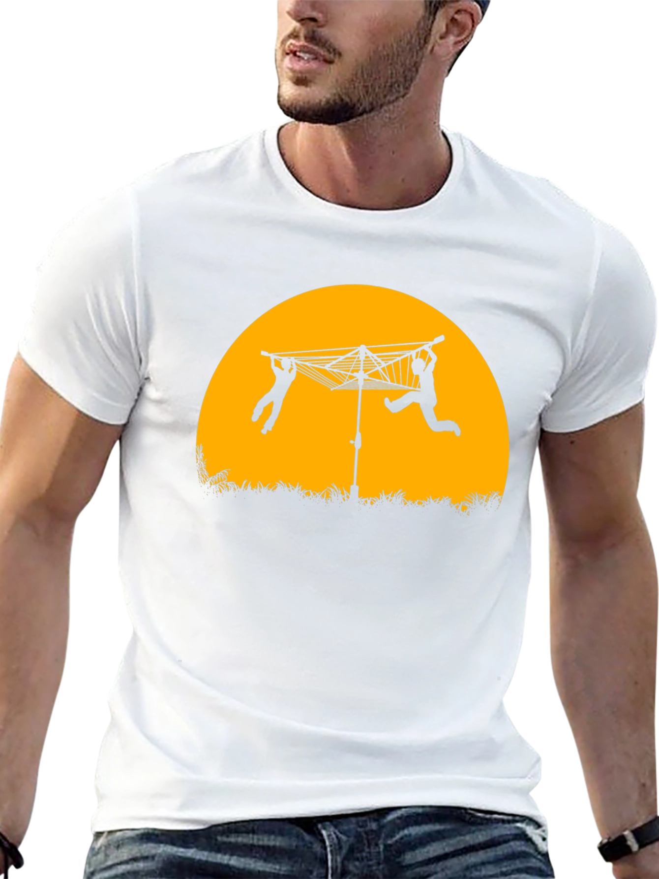 Laundry Day T-Shirt - Clothesline Sillhouette Tee