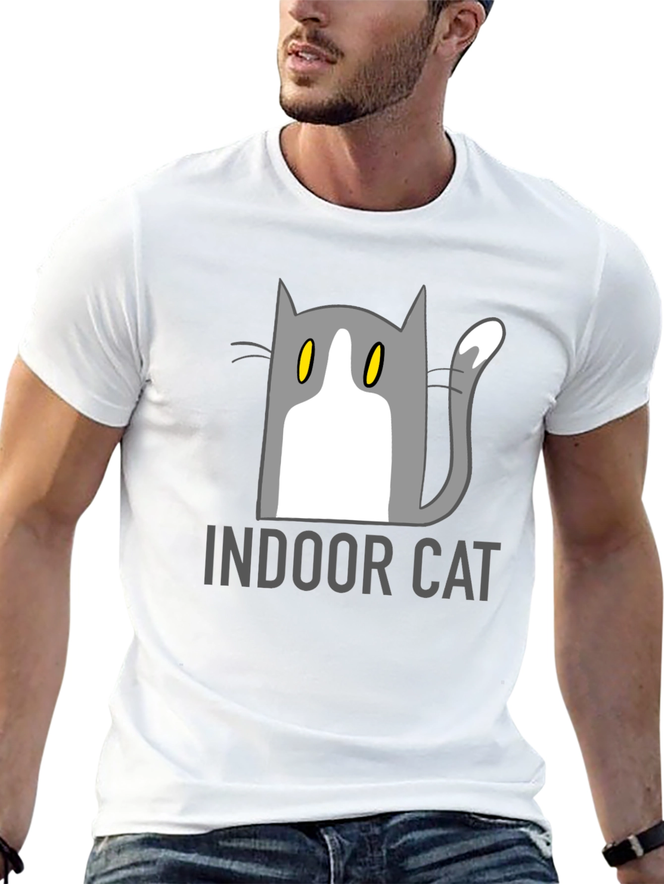 Indoor Cat Graphic T-Shirt - Unisex Black Tee