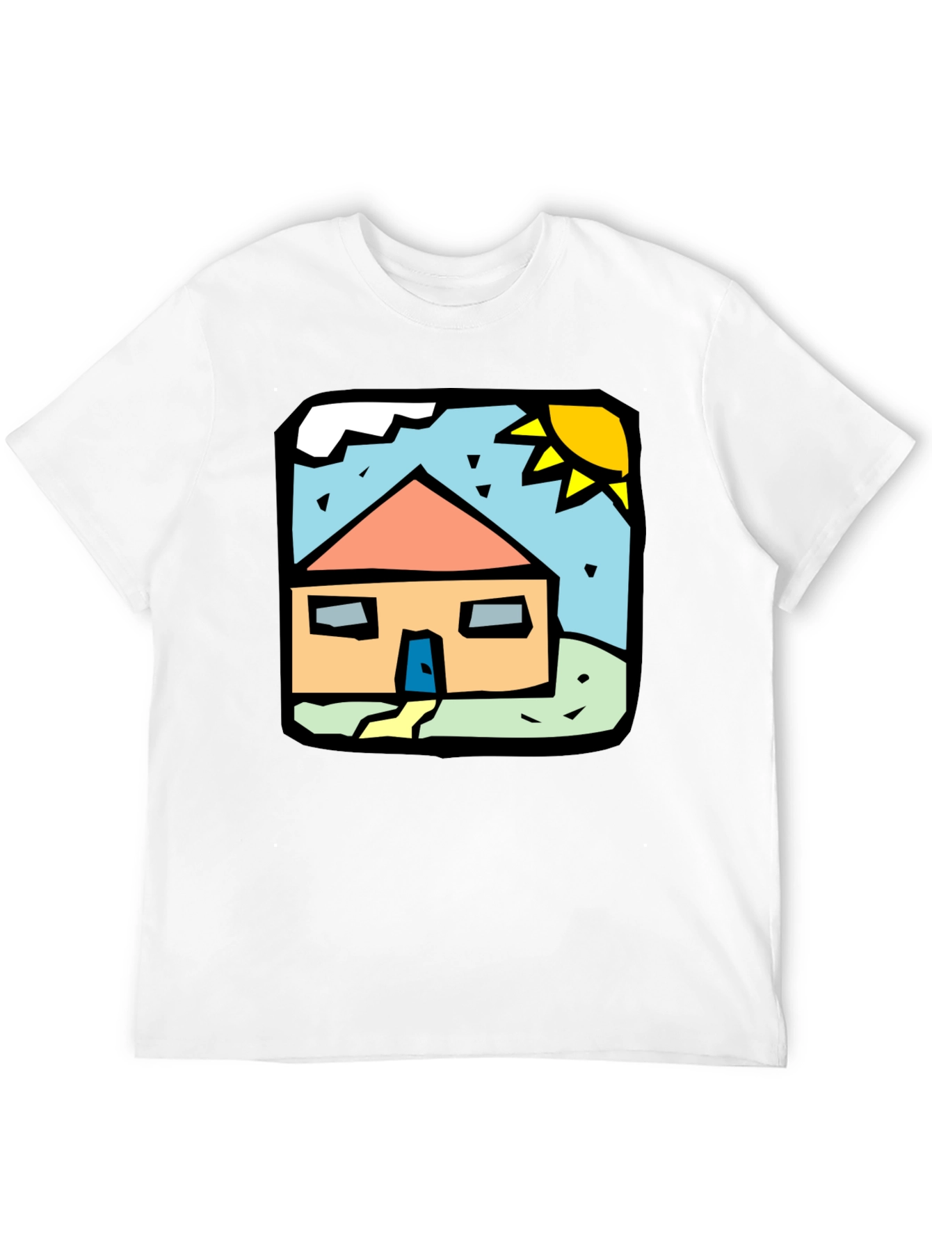 House Graphic T-Shirt - Black Cotton Tee