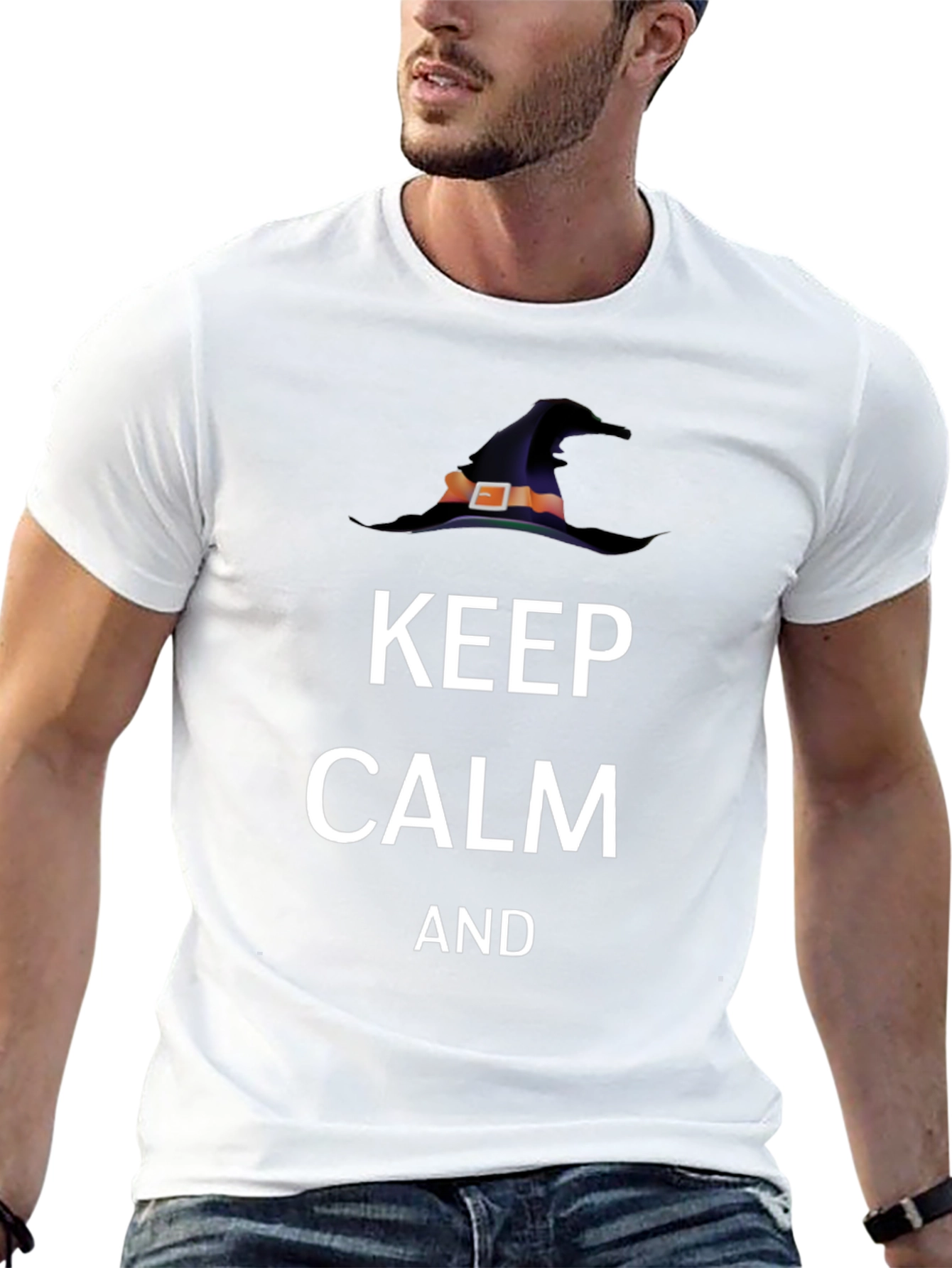 Keep Calm Witch Hat T-Shirt - Halloween Tee