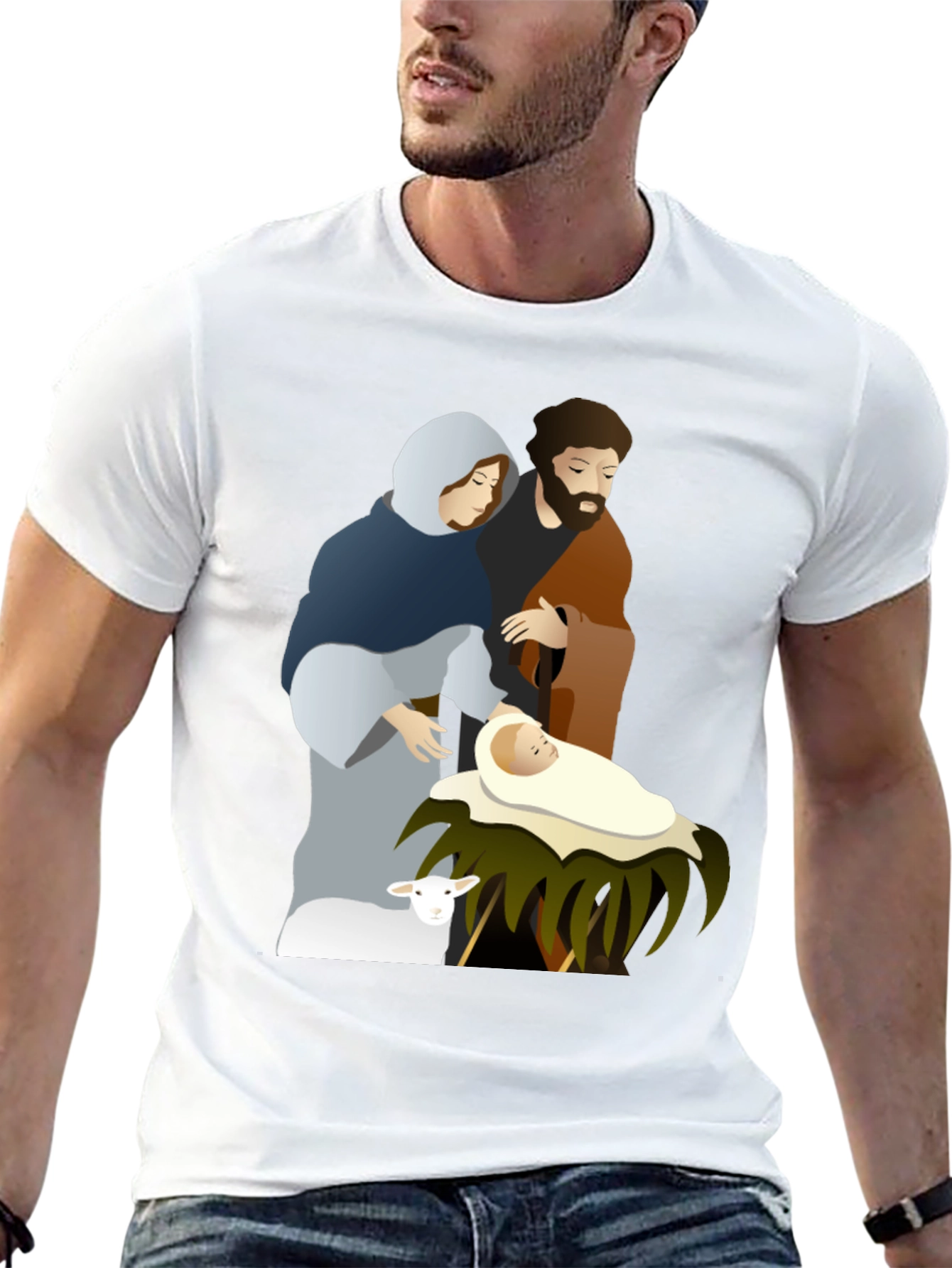Nativity Scene Graphic Tee - Classic Holiday Shirt