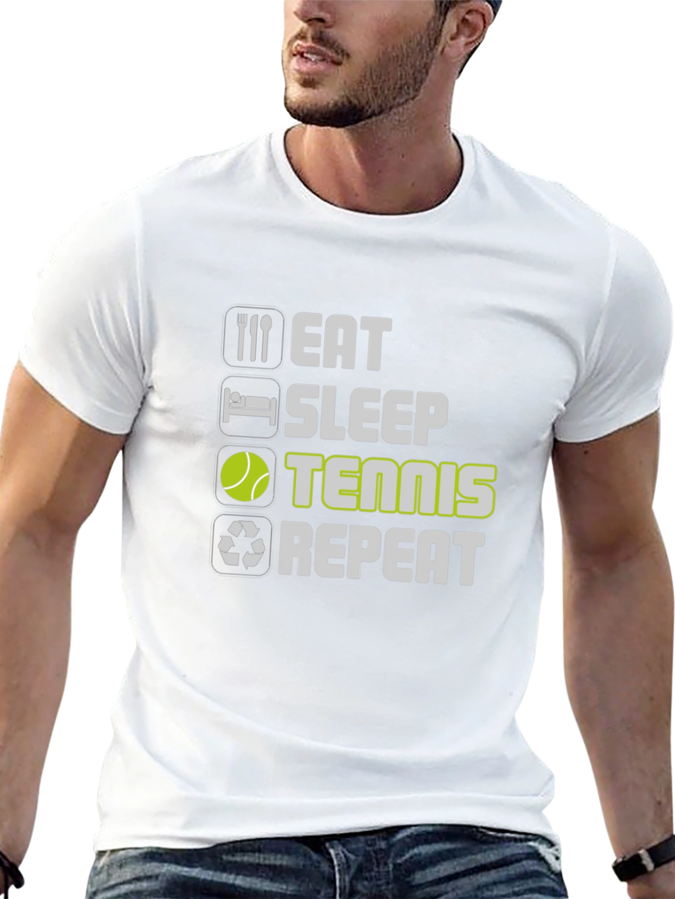 Eat Sleep Tennis Repeat Graphic Tee