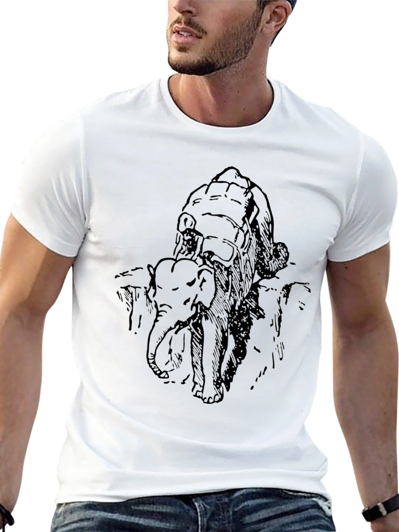Elephant Graphic Print T-Shirt
