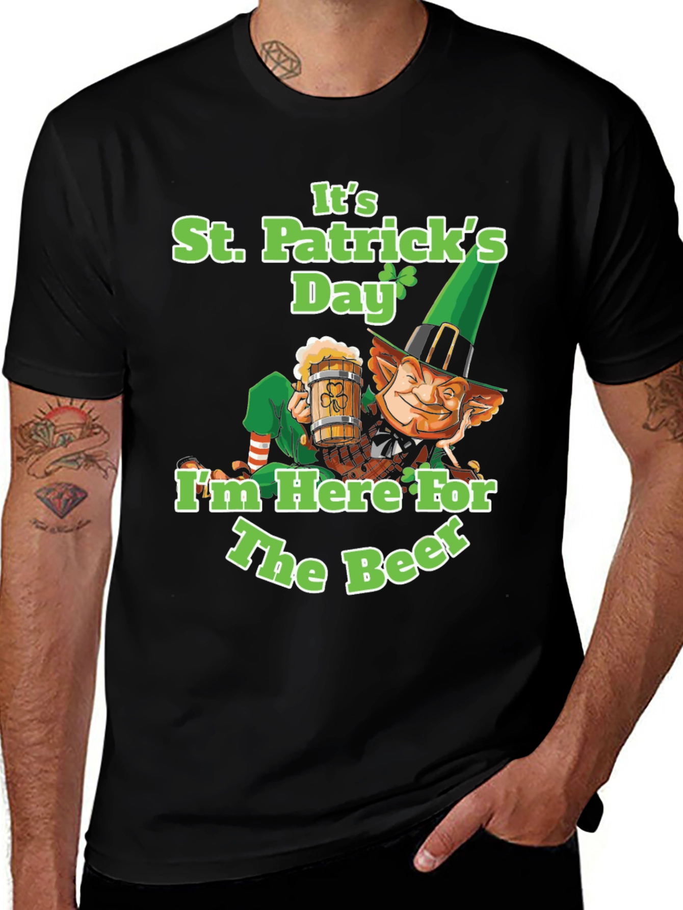 St. Patricks Day Beer Leprechaun Graphic Tee