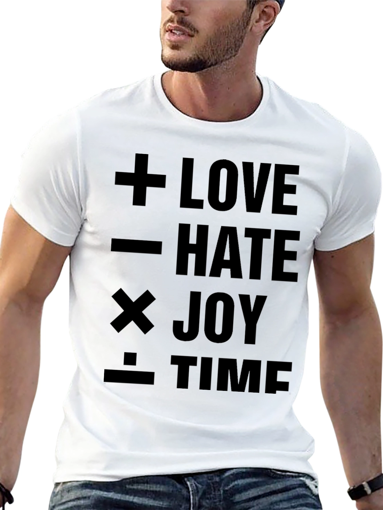 Math Love Joy Time Graphic Black T-Shirt