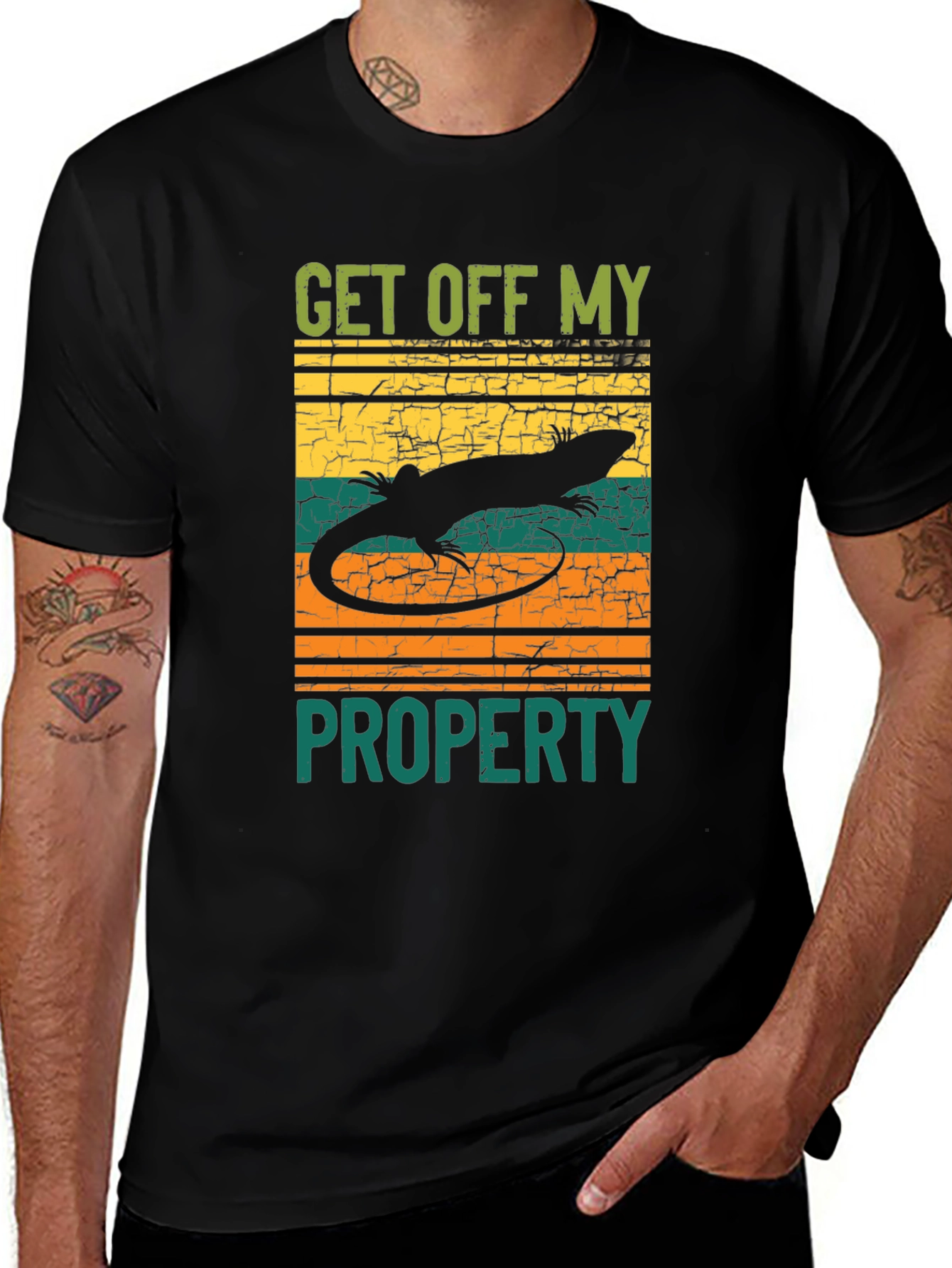 Get Off My Property Lizard Graphic T-Shirt