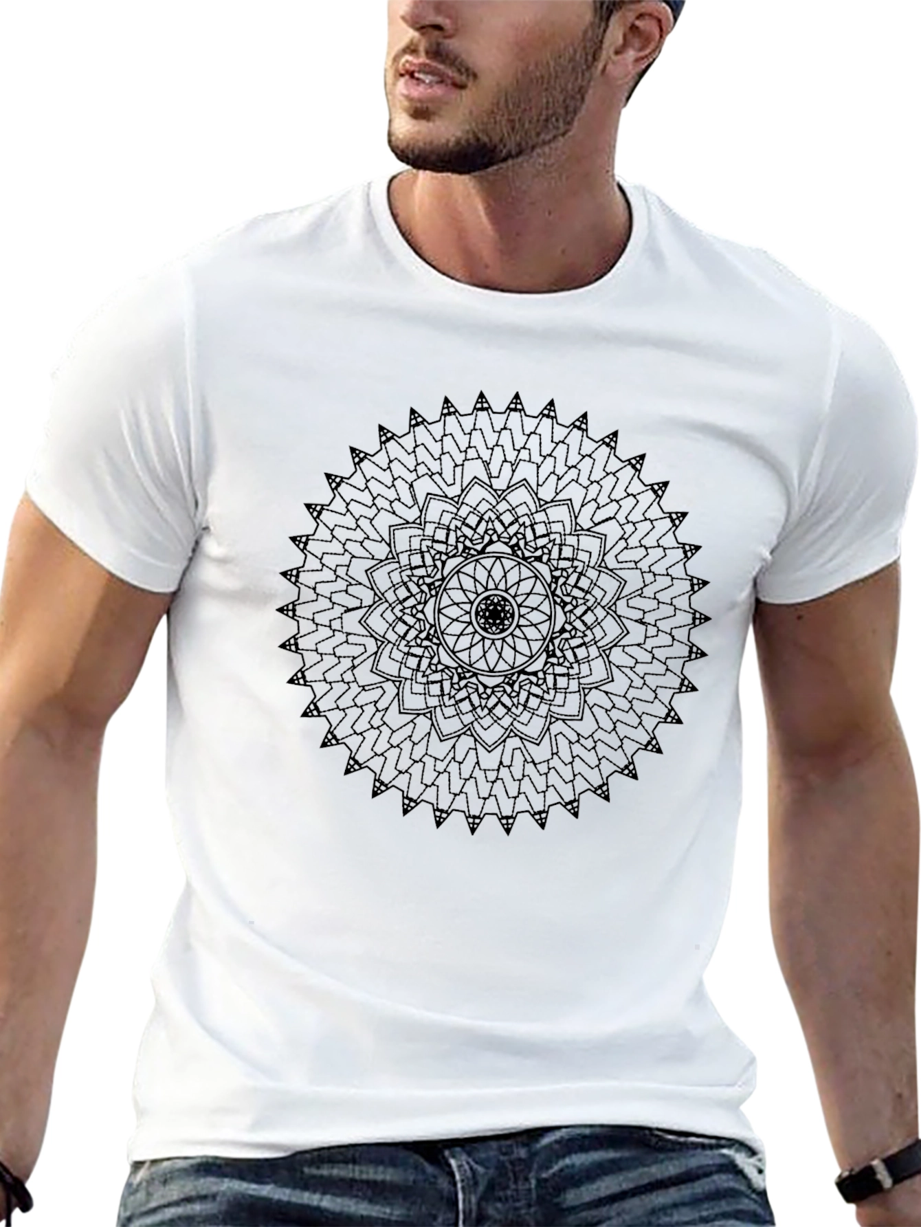 Mandala Graphic Print Black T-Shirt
