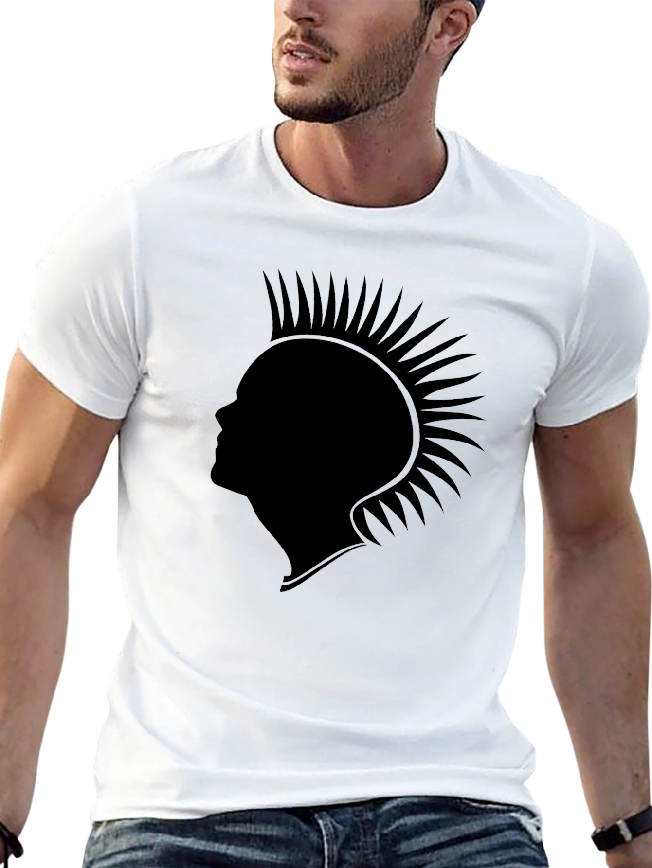 Punk Silhouette Graphic Tee - Classic Black