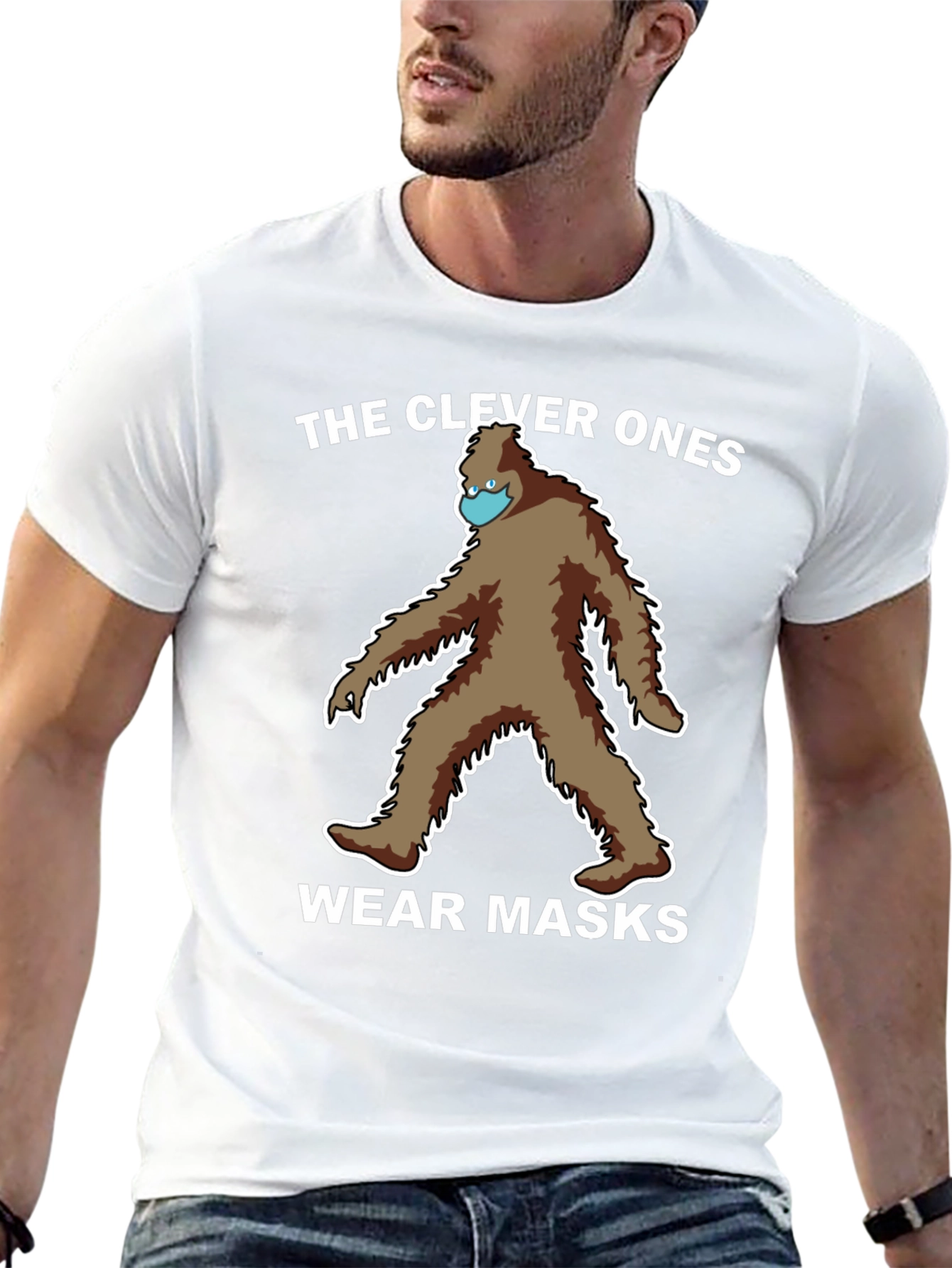 Clever Ones Wear Masks Bigfoot Graphic Tee