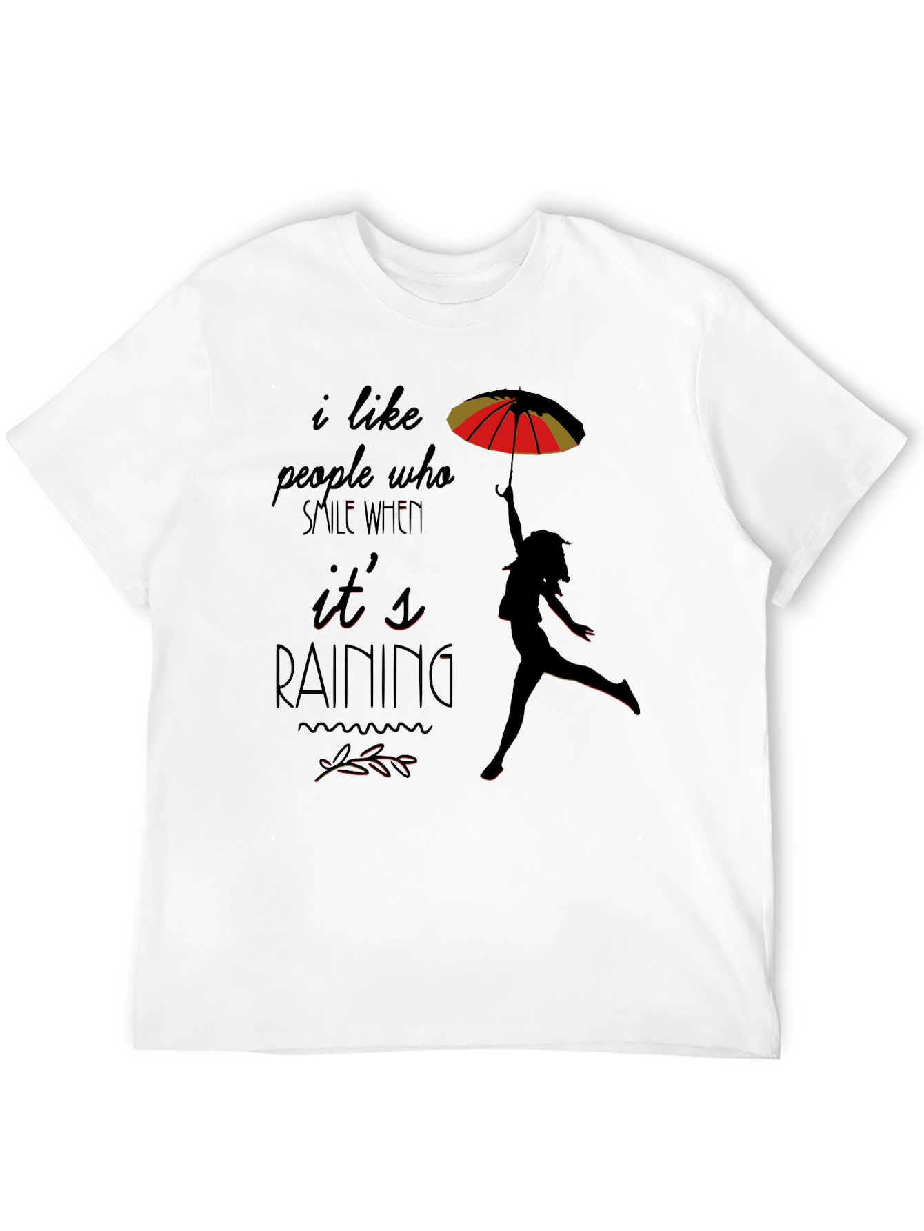 Rainy Day Smile Graphic Tee - Unisex Black Shirt