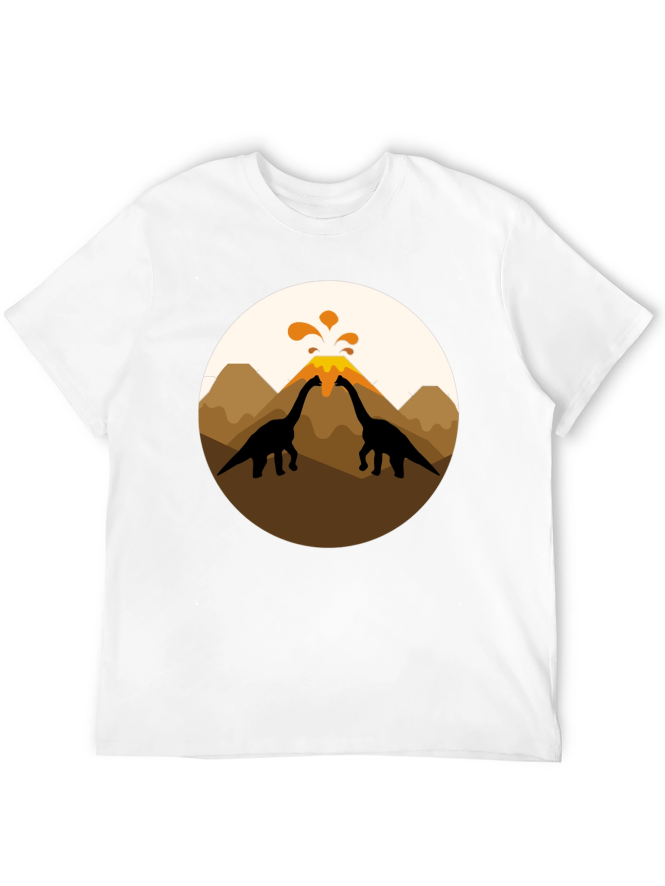 Dinosaur Volcano Graphic Tee - Black T-Shirt