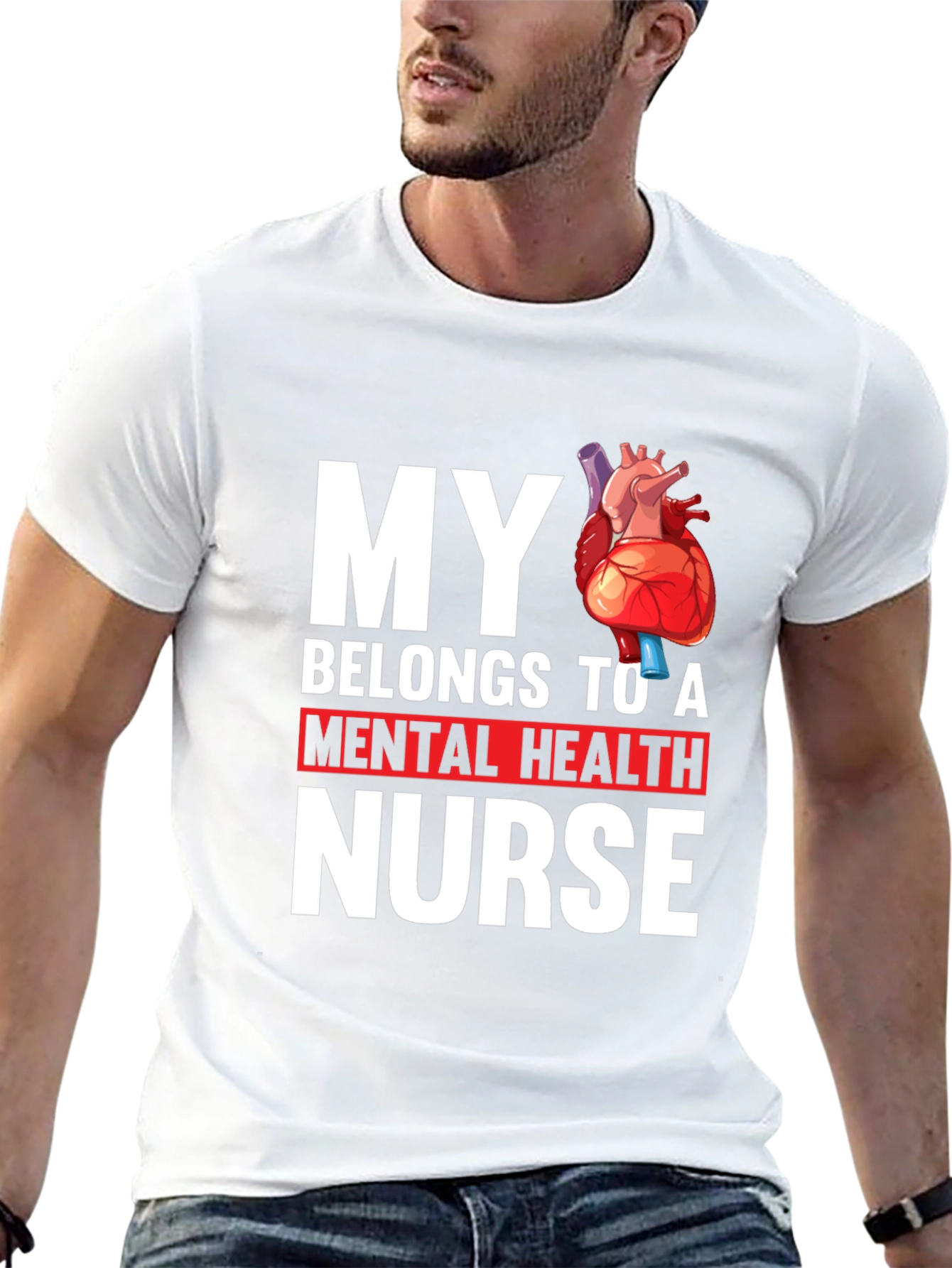 Mental Health Nurse Heart T-Shirt