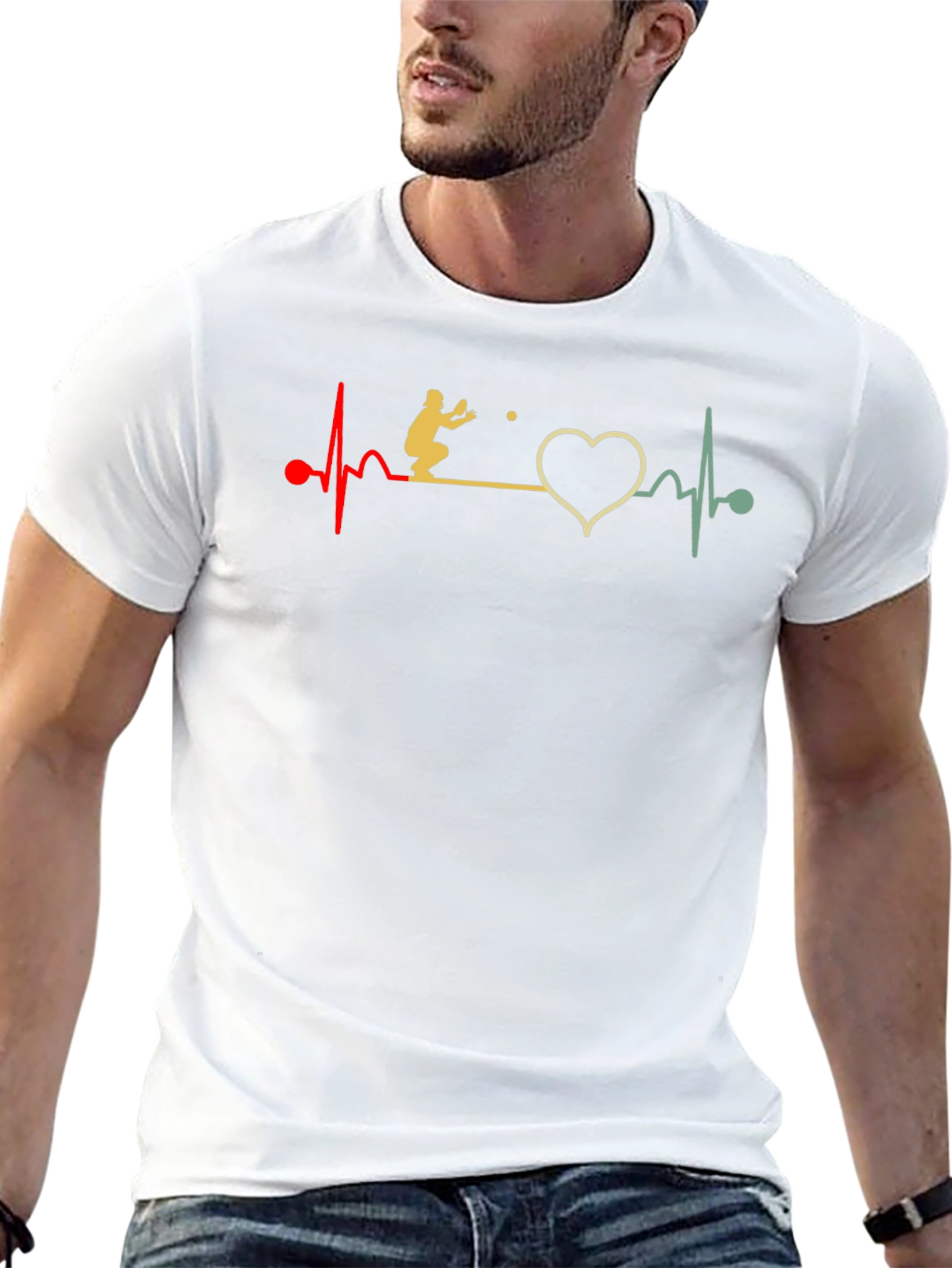 Volleyball Heartbeat Graphic T-Shirt