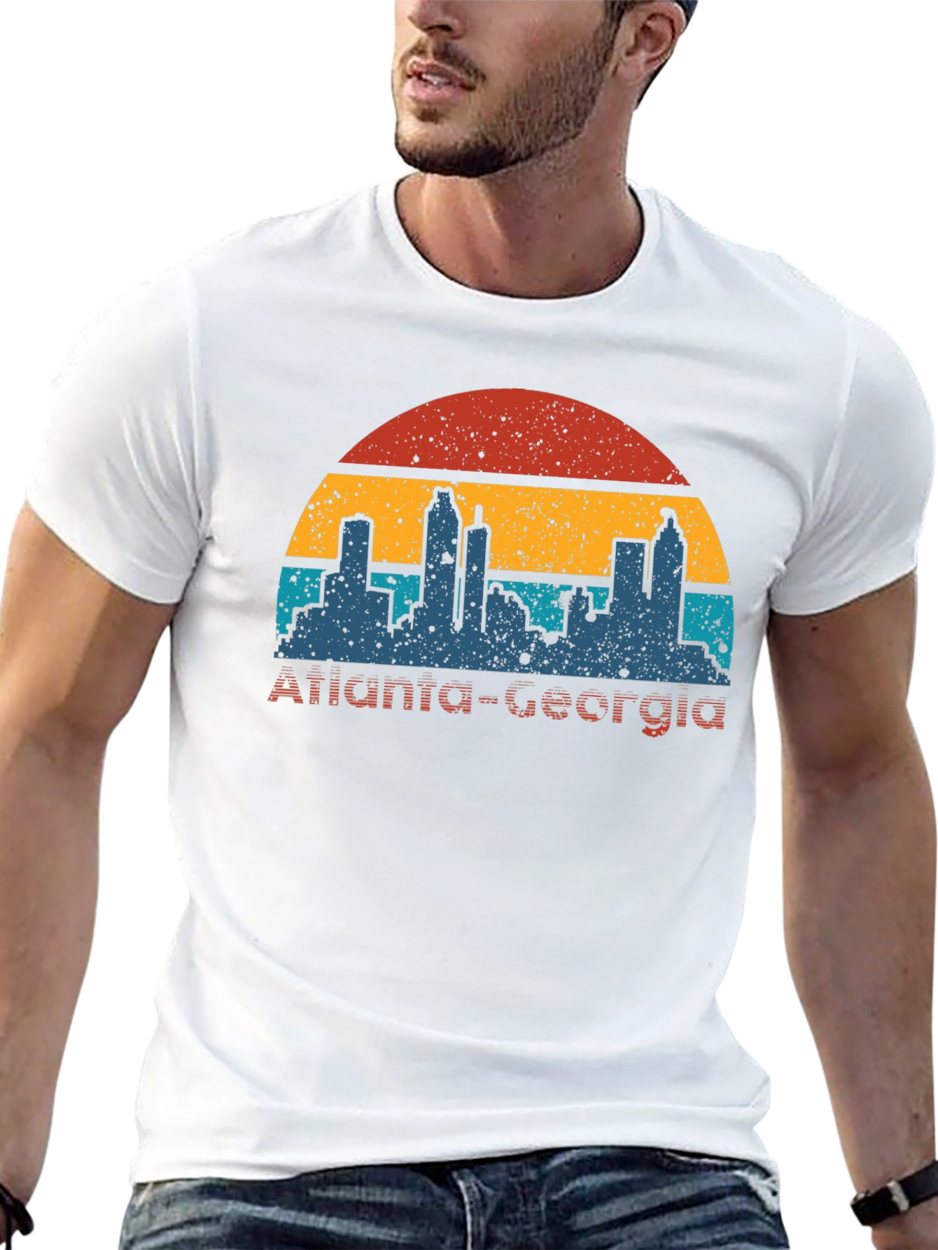 Retro Atlanta Georgia Skyline T-Shirt