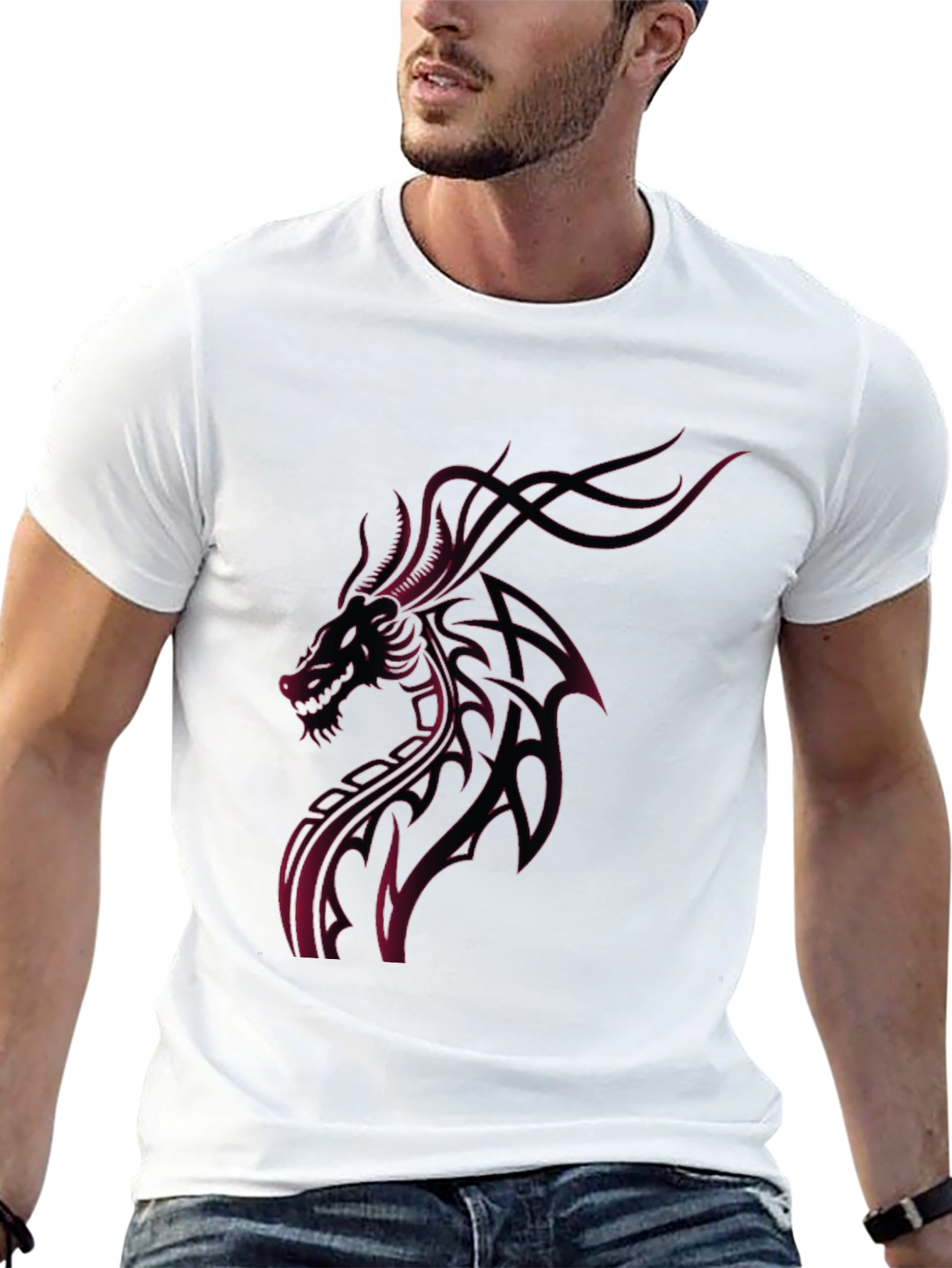 Dragon Graphic Print Mens T-Shirt