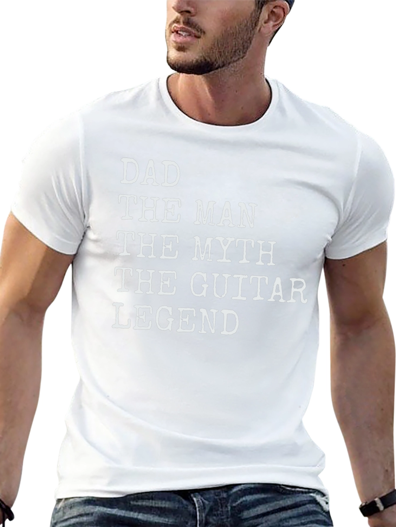 Dad The Man The Myth Guitar Legend Black T-Shirt