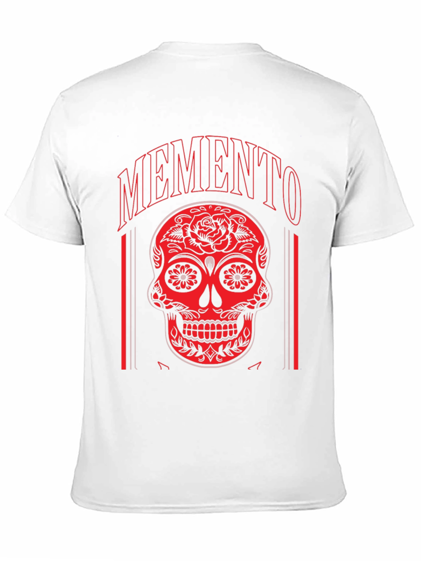 Memento Skull Graphic T-Shirt - Unique Red Design