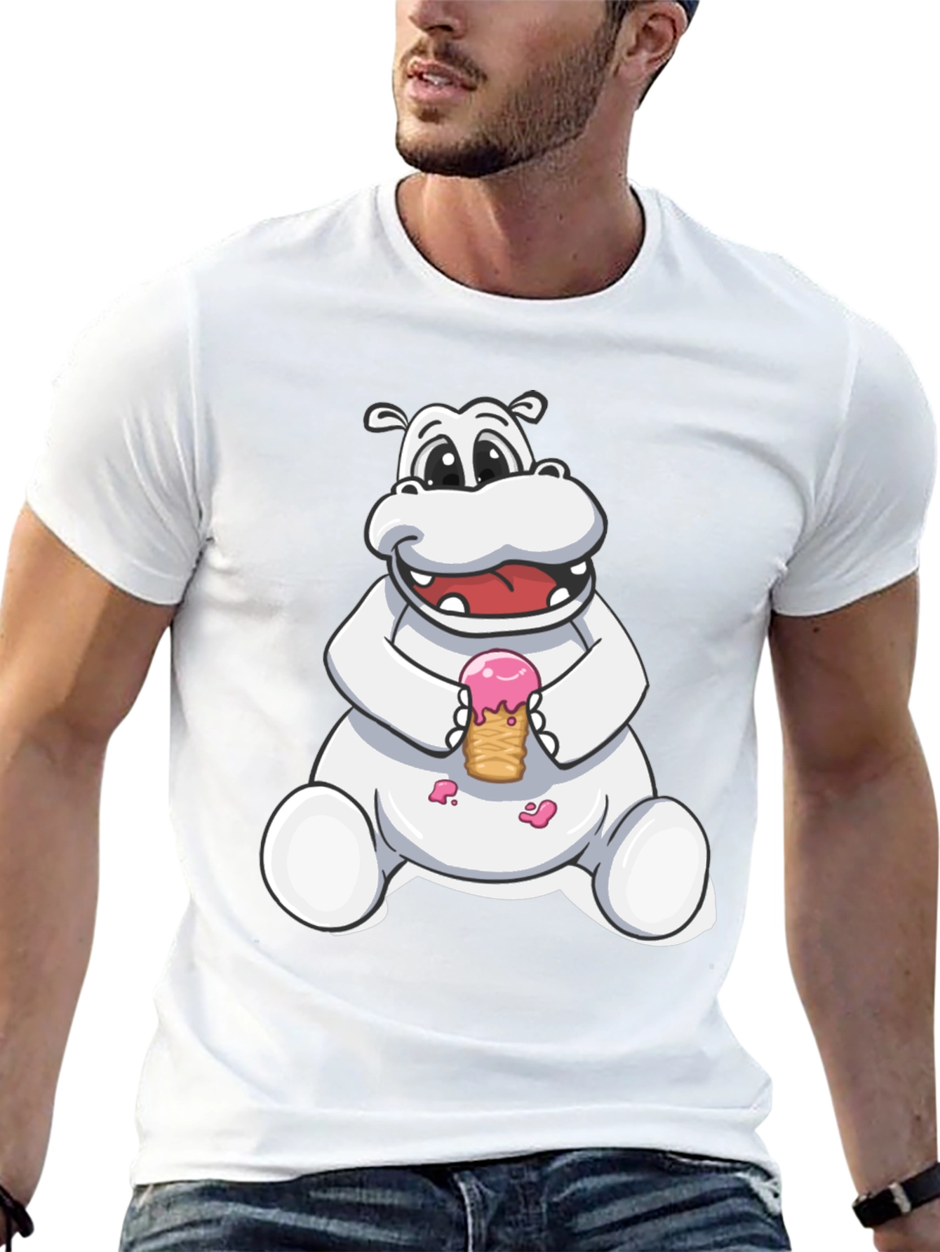 Hippo Ice Cream Graphic Tee
