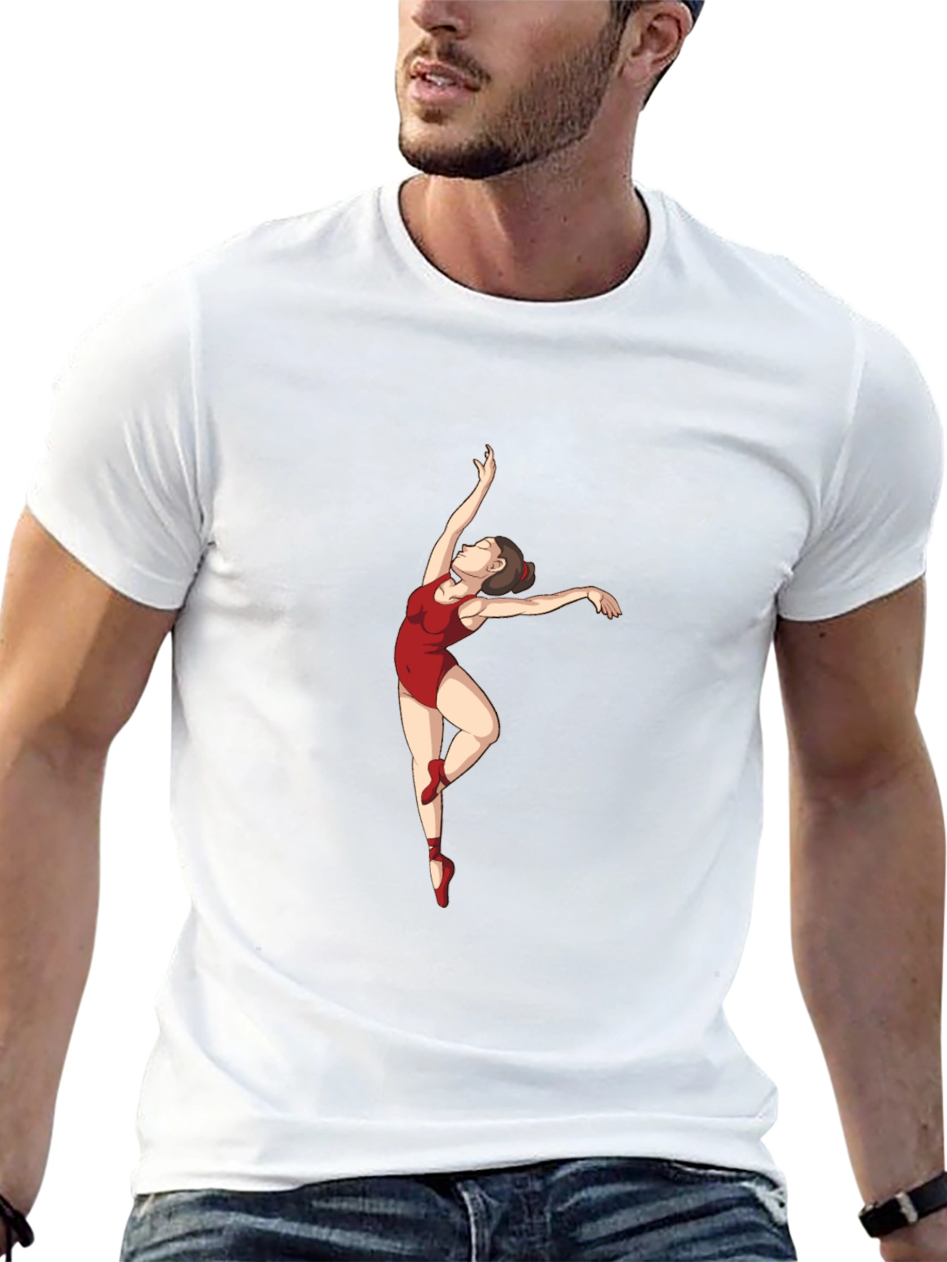 Ballerina Graphic Tee - Black Cotton T-Shirt