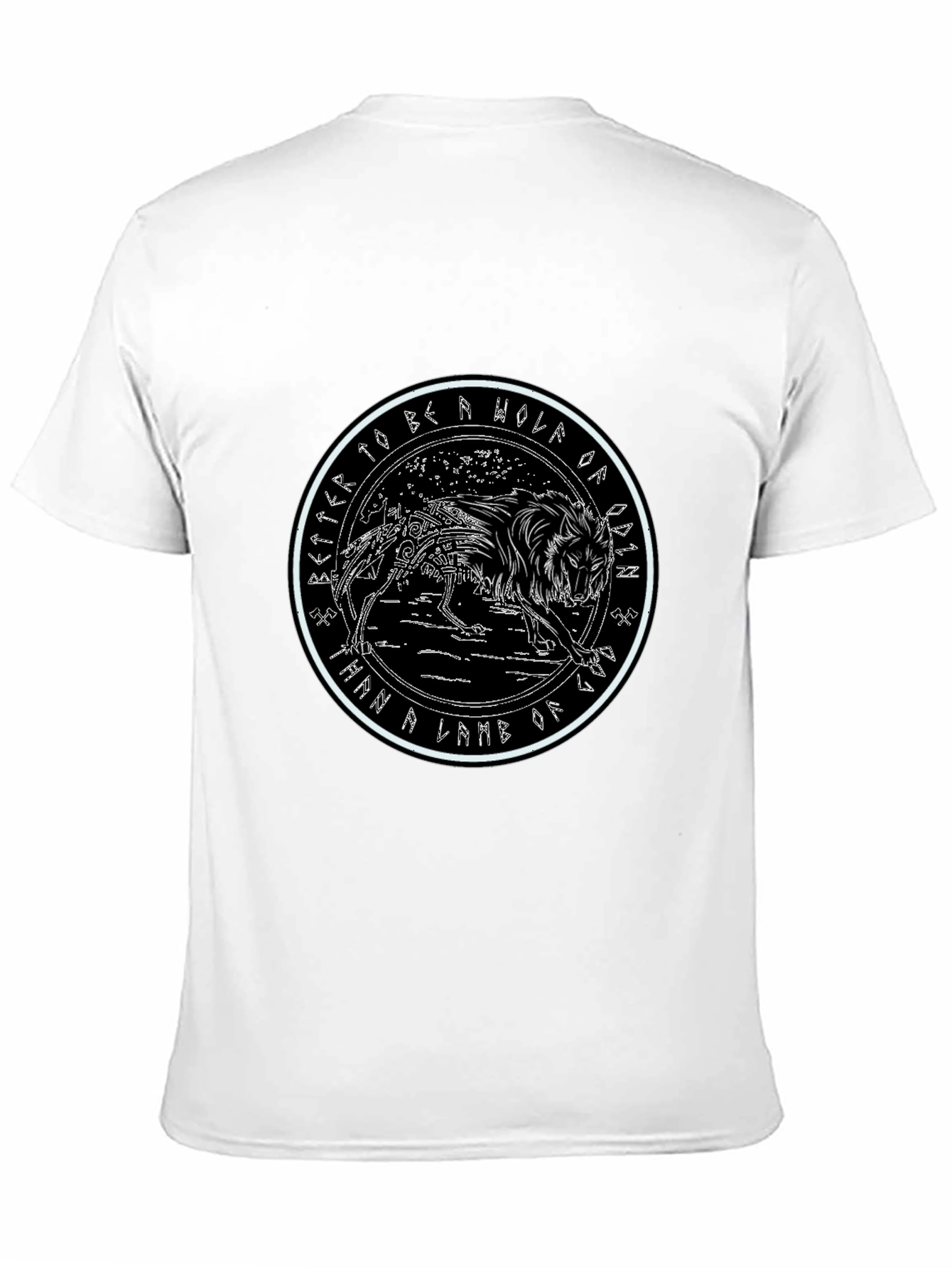 Odin Wolf Graphic T-Shirt - Black
